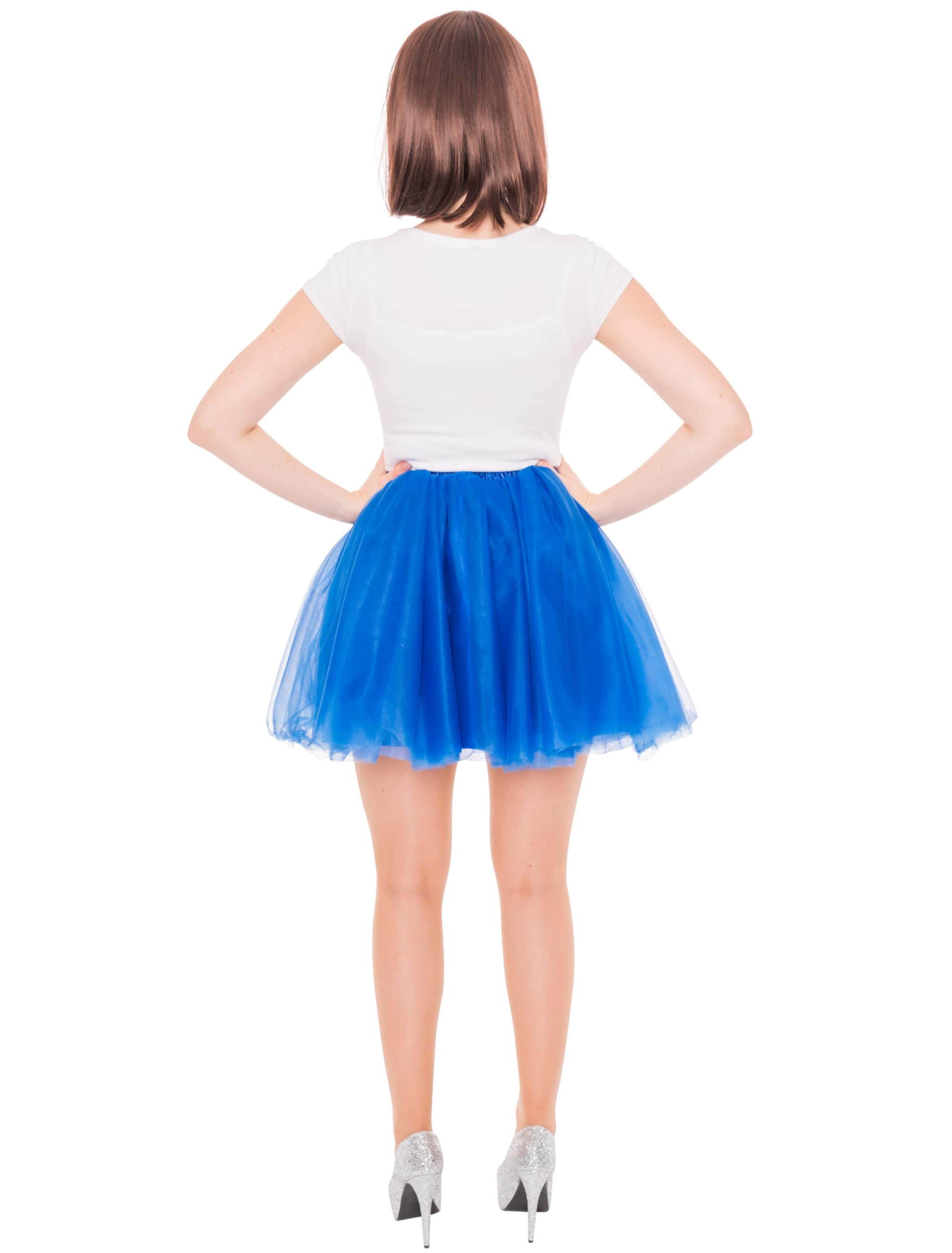 Tüllrock Damen blau one size
