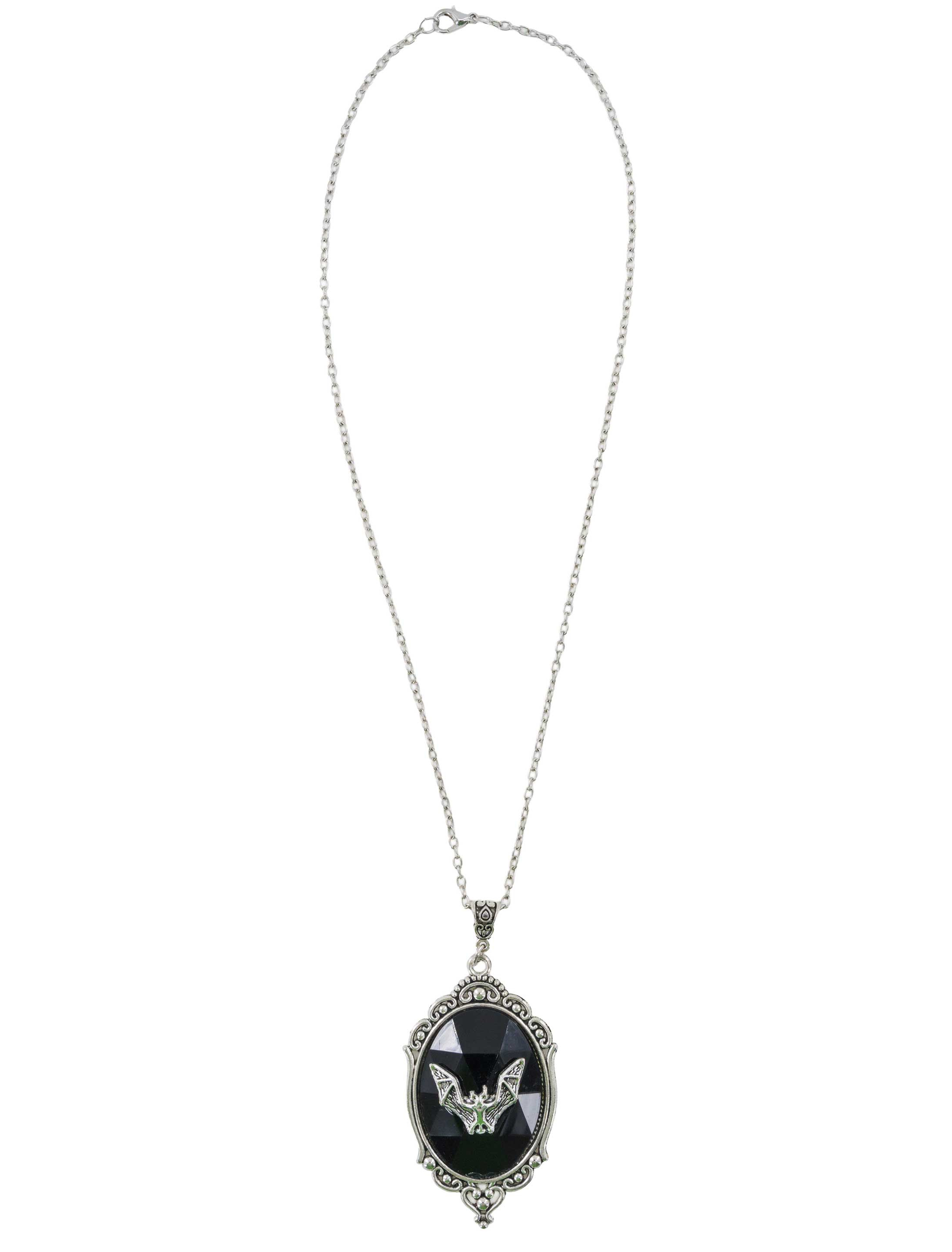 Halskette Fledermaus silber/schwarz
