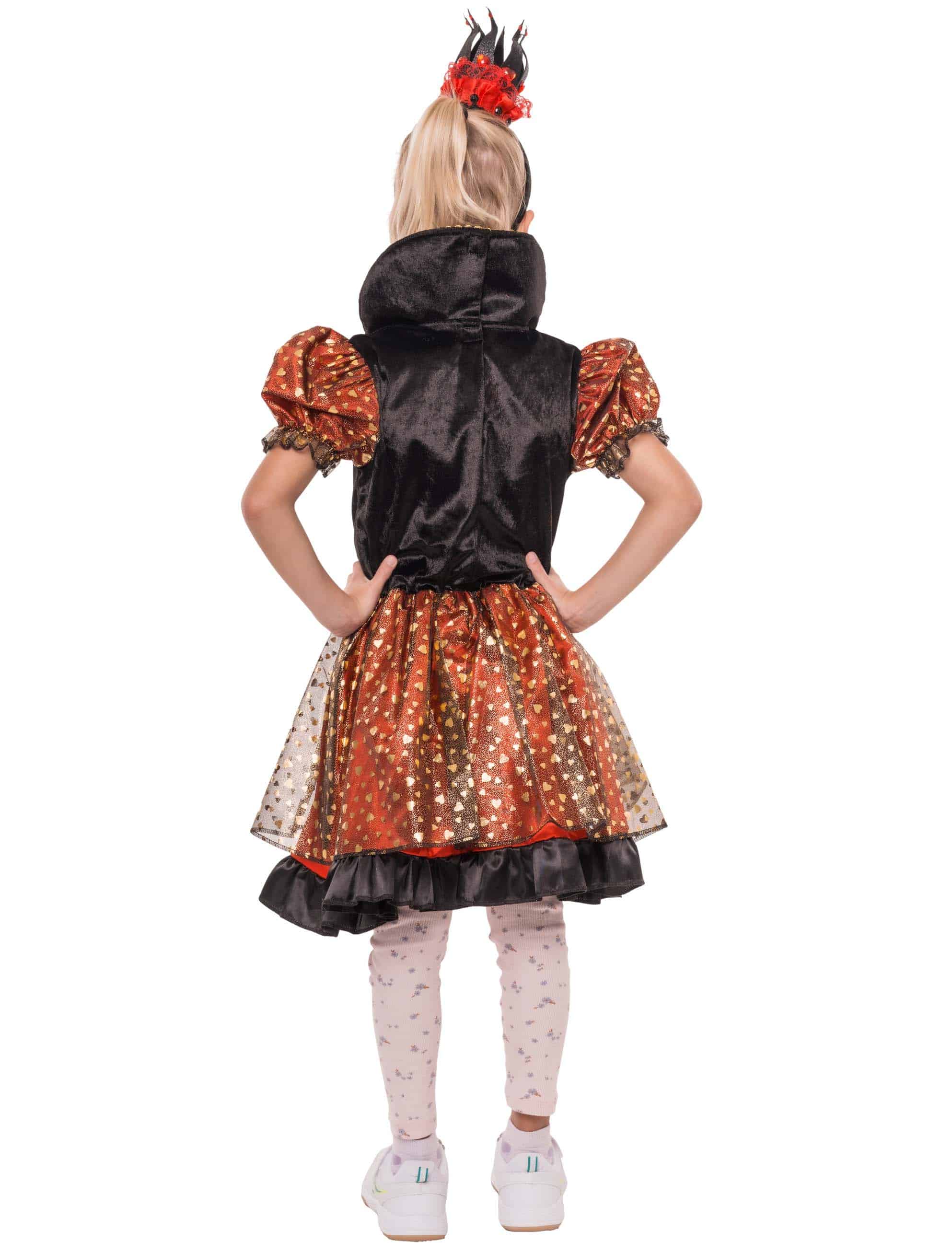 Kleid Herzdame Kinder schwarz/weiß/rot 4-6 Jahre