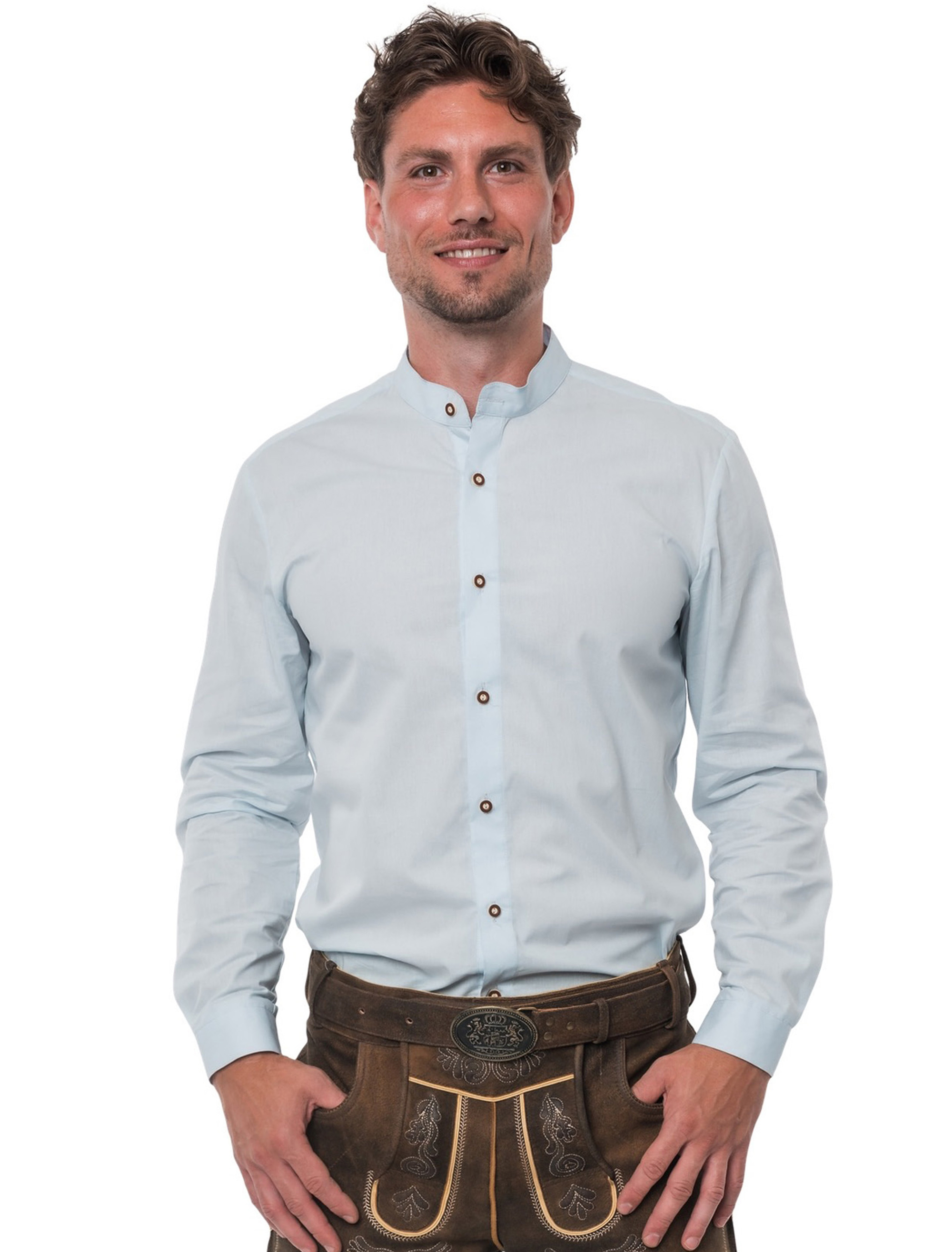 Trachtenhemd Herren hellblau S