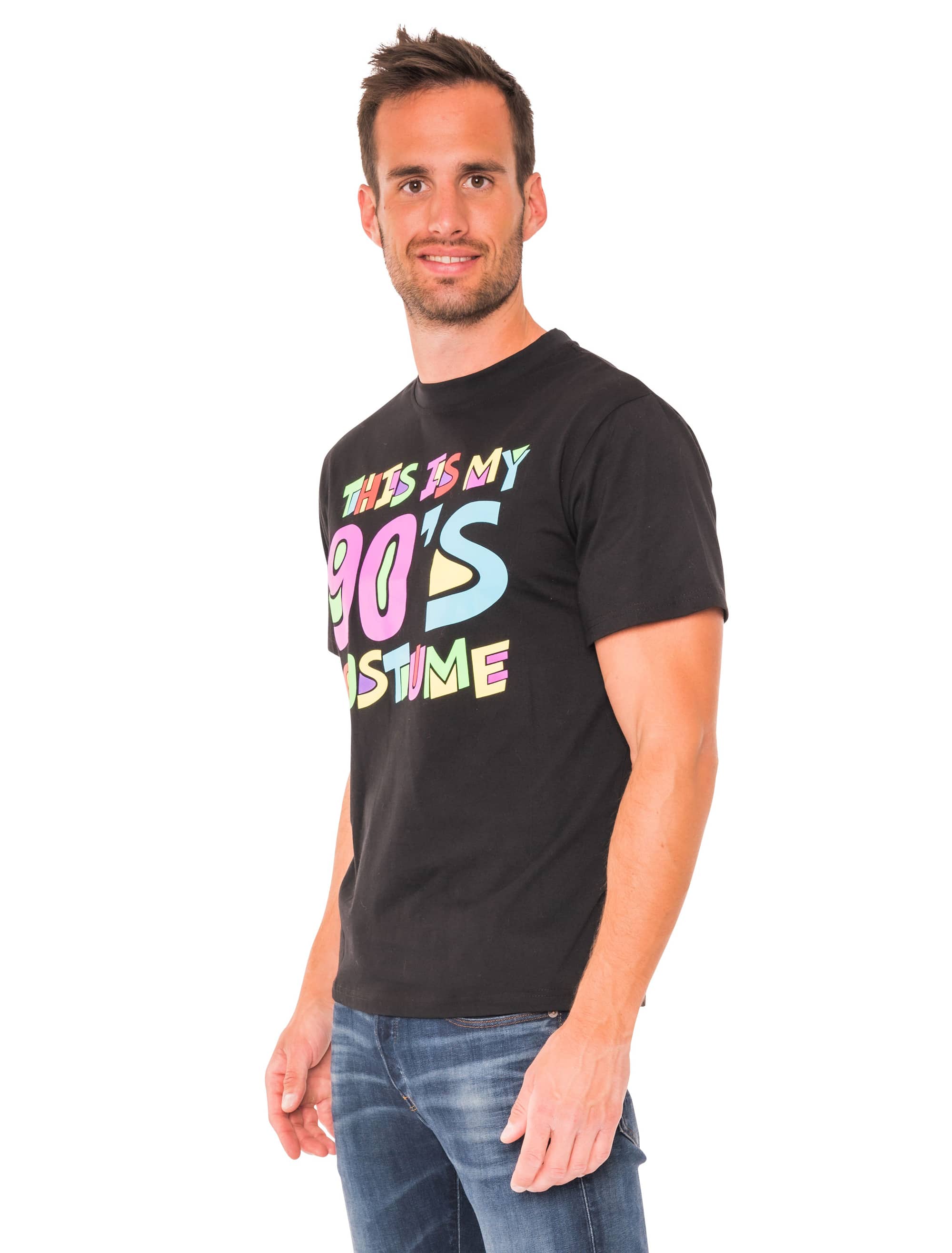 T-Shirt 90er Jahre Herren schwarz S