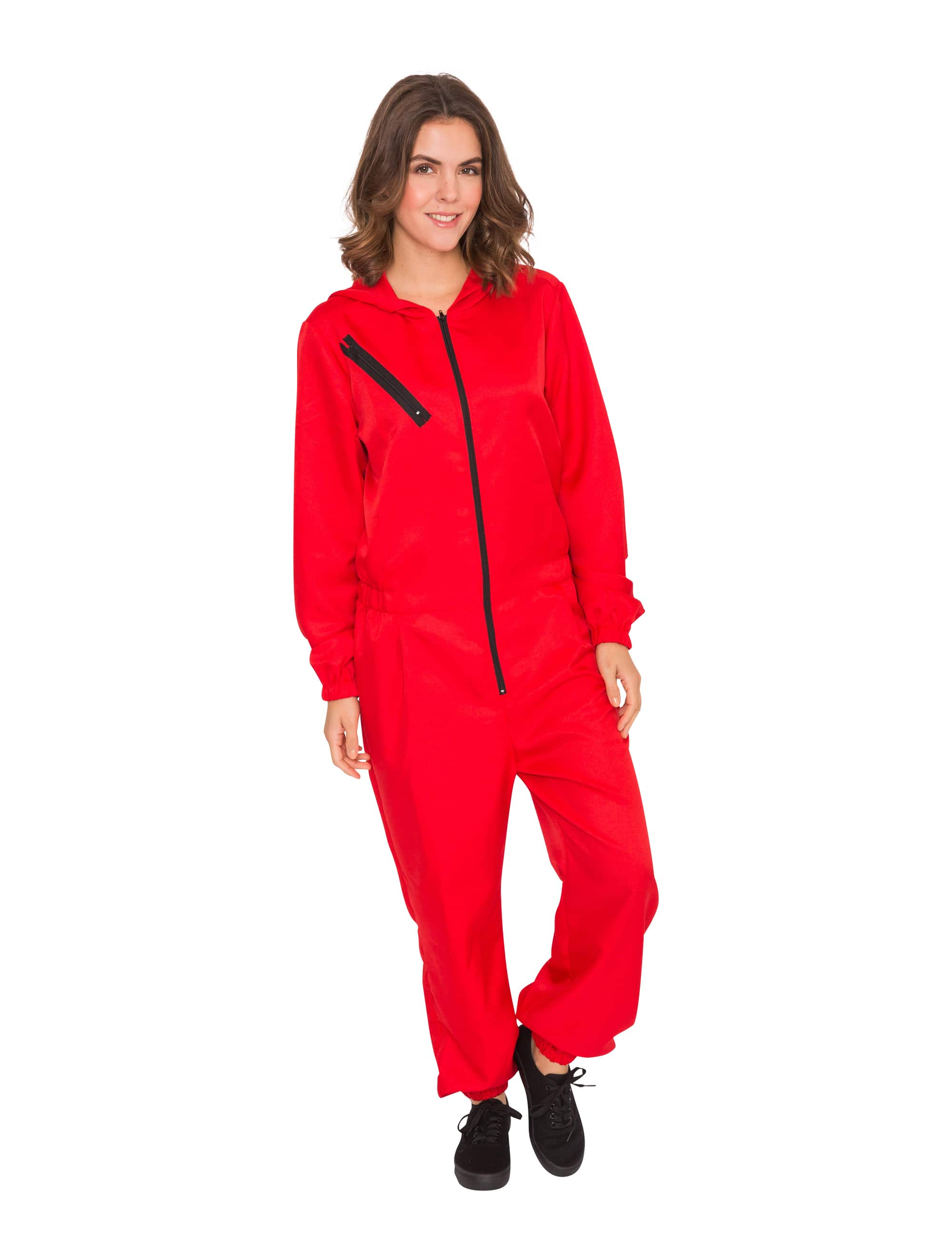 Overall mit Kapuze Unisex rot S/M