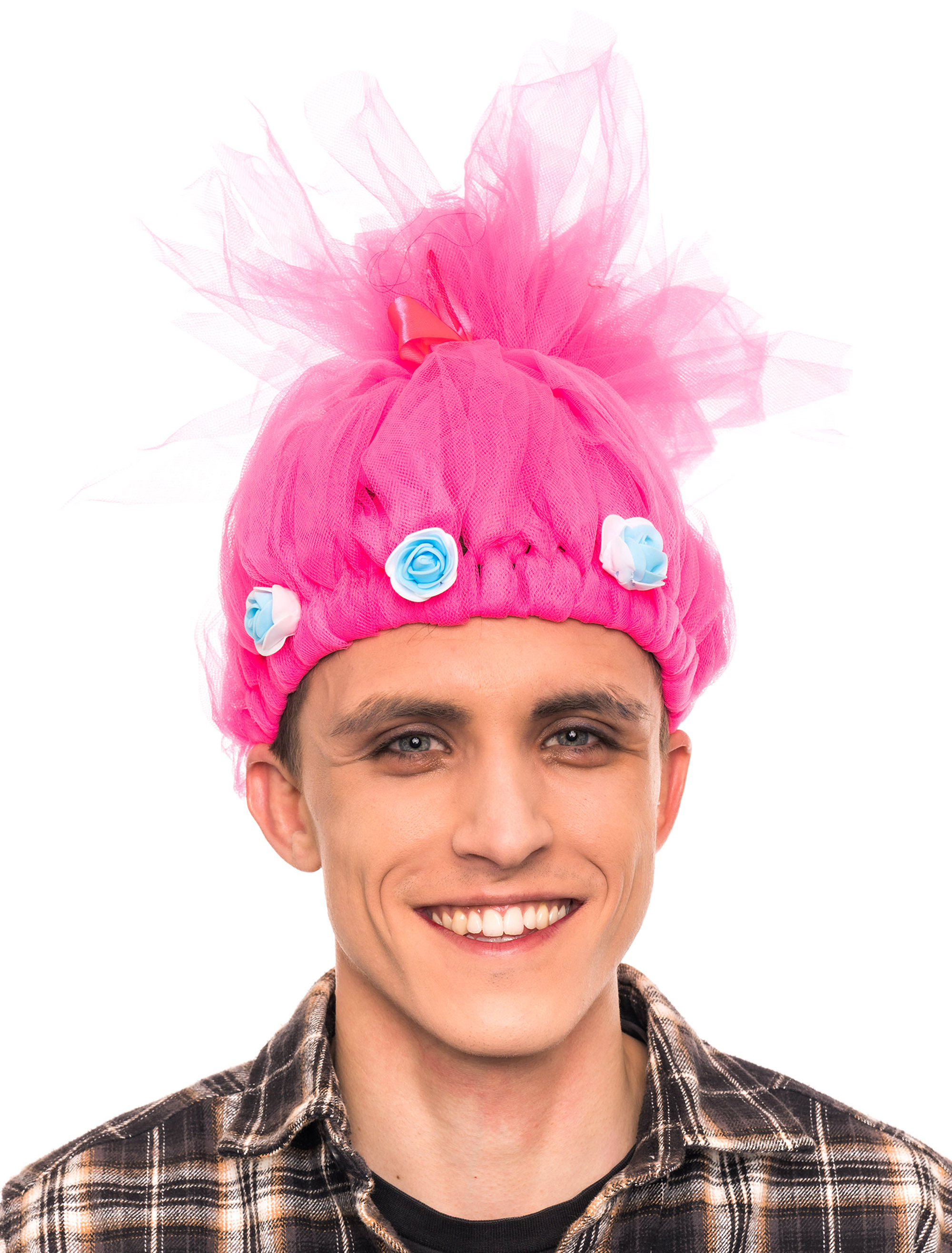 Perücke Troll pink