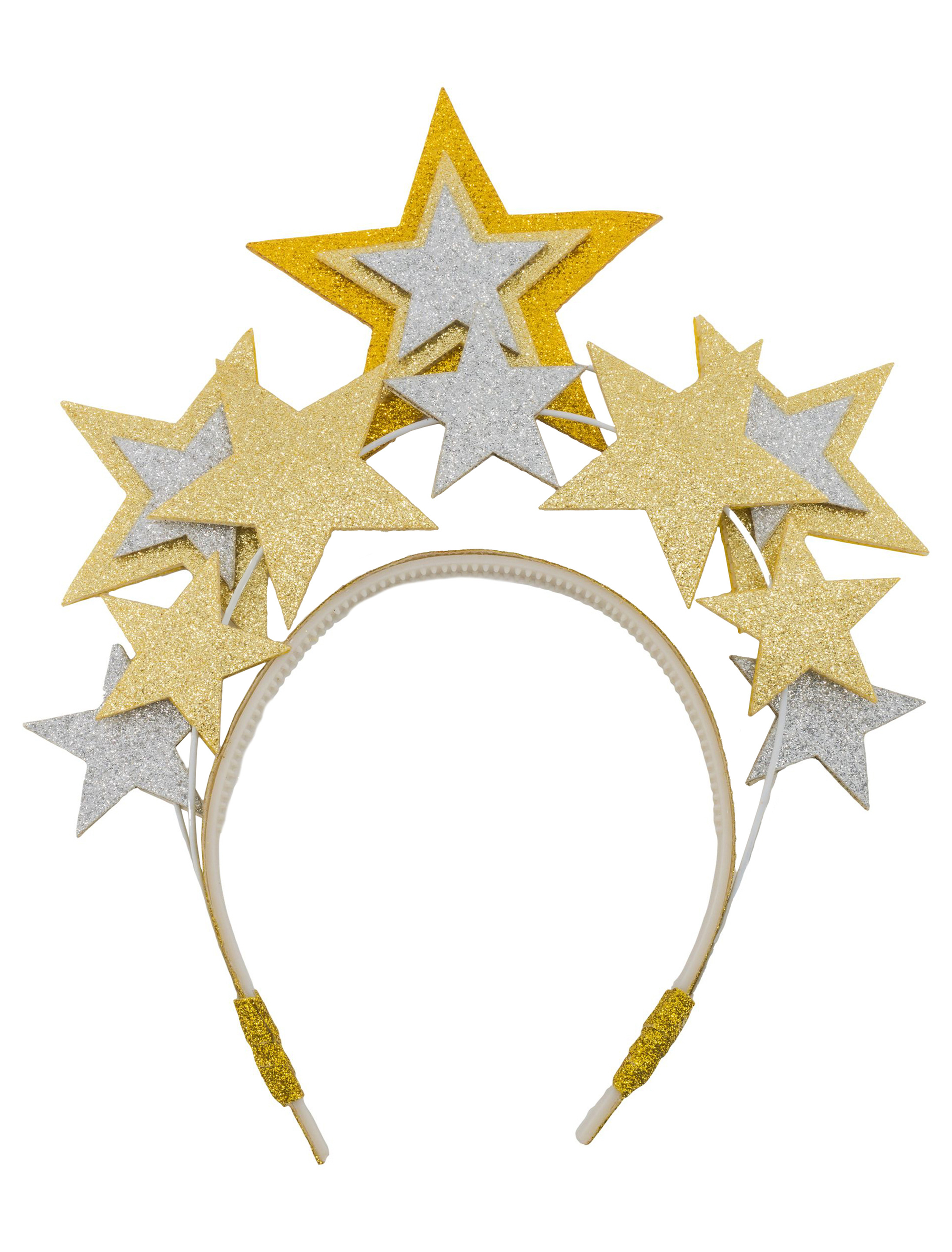 Haarreif mit Sternen gold/silber