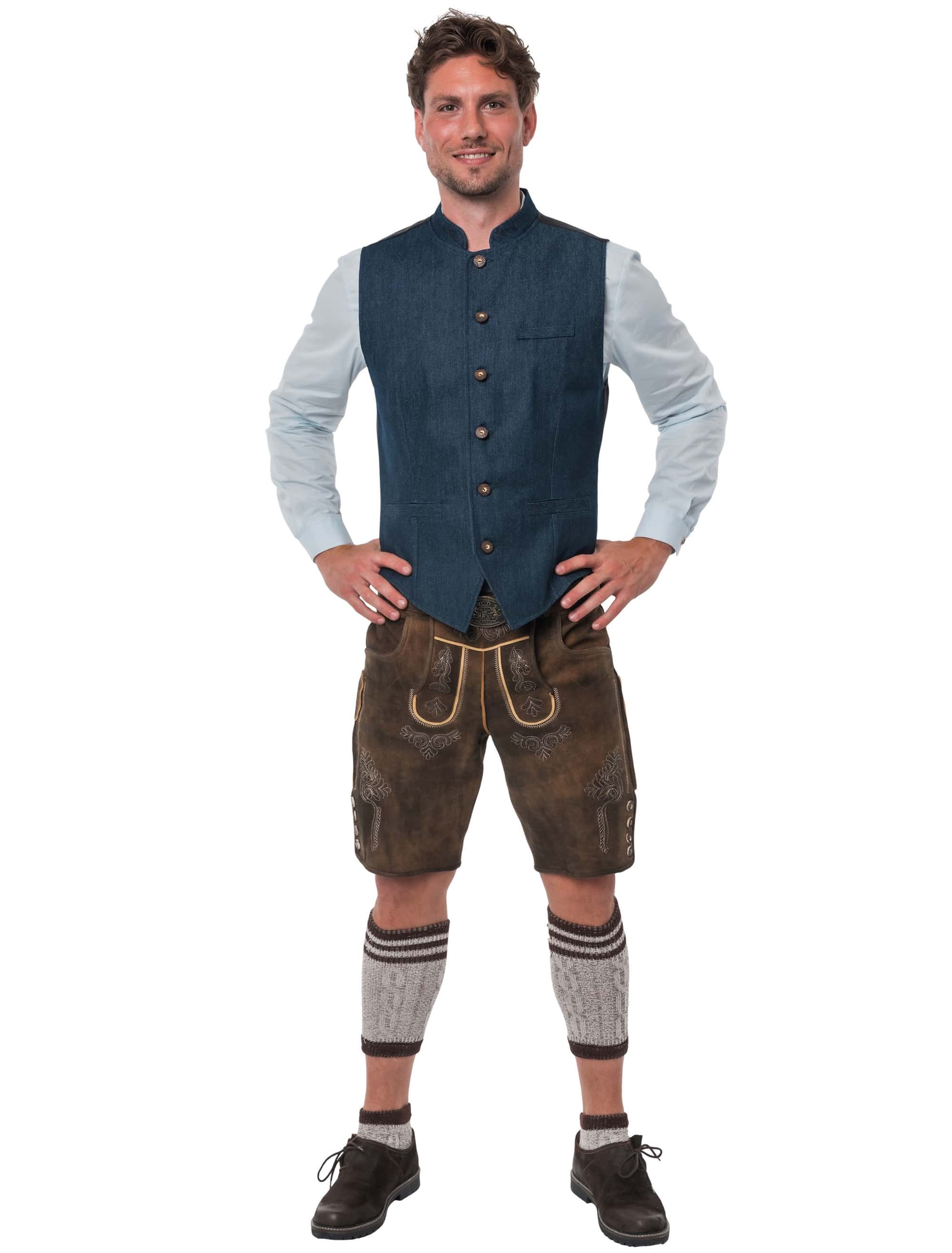 Trachtenweste Theo Jeans Herren blau S