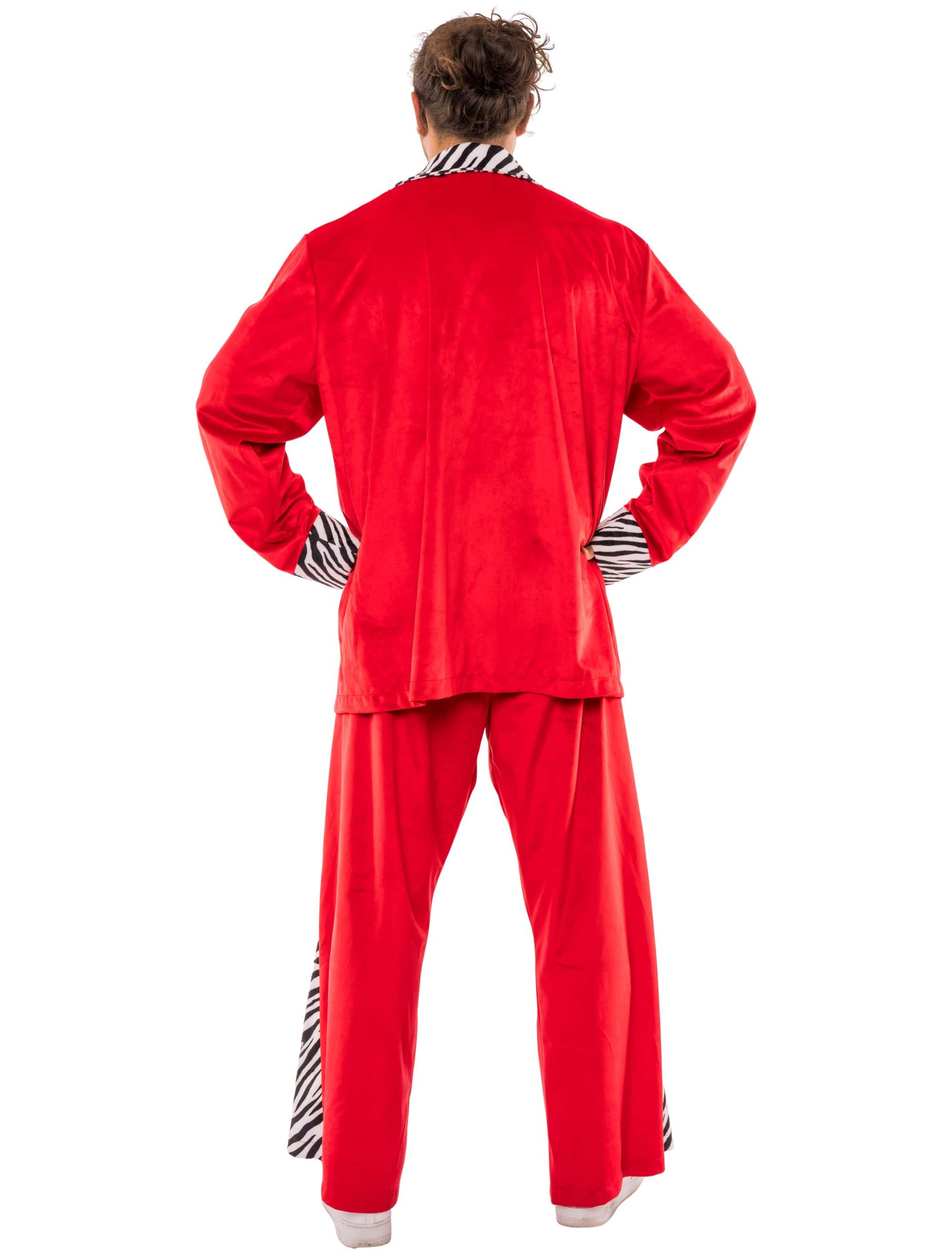 Anzug Zebra Animal print Herren rot 4XL/5XL