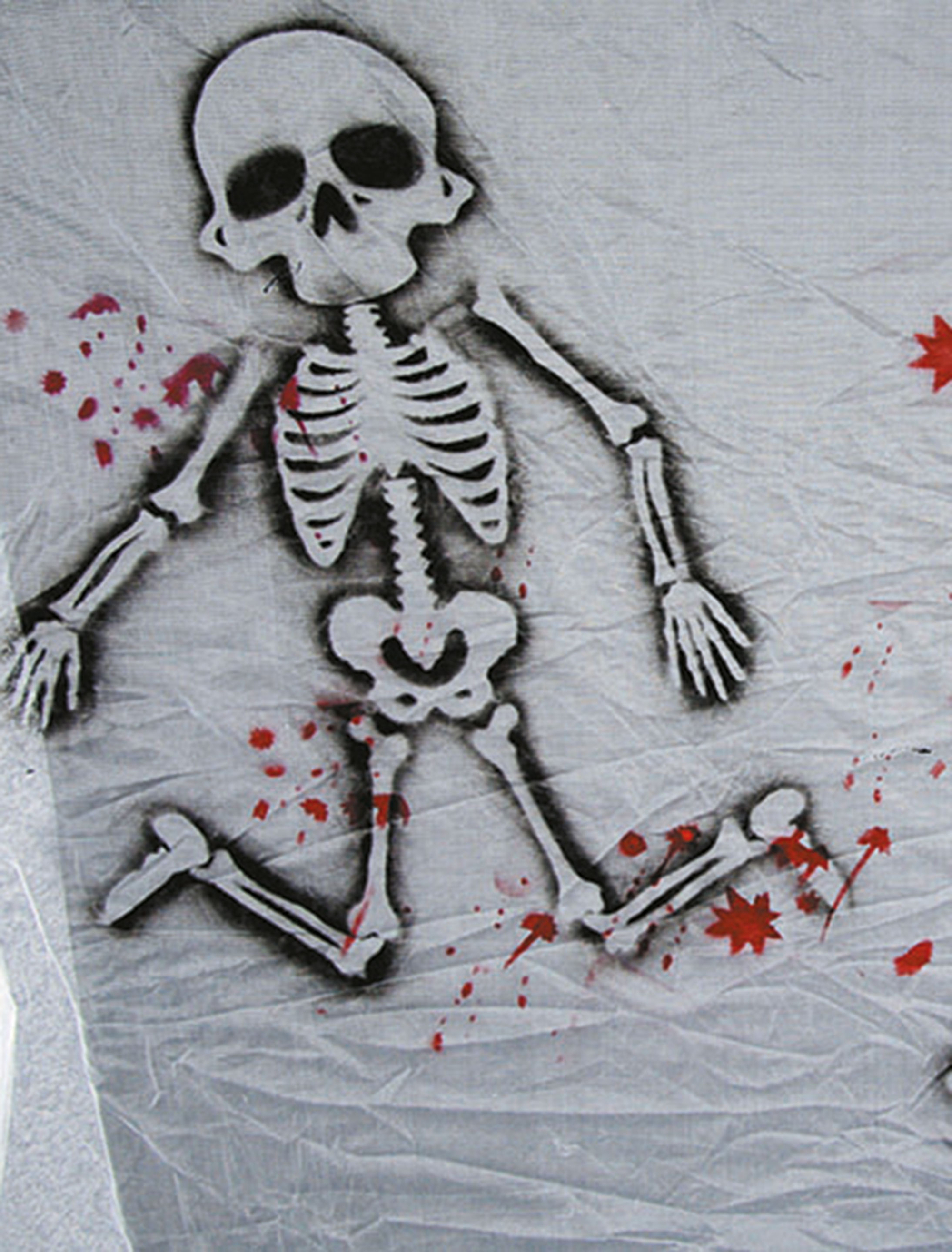 Dekotuch bedruckt mit Skeletten