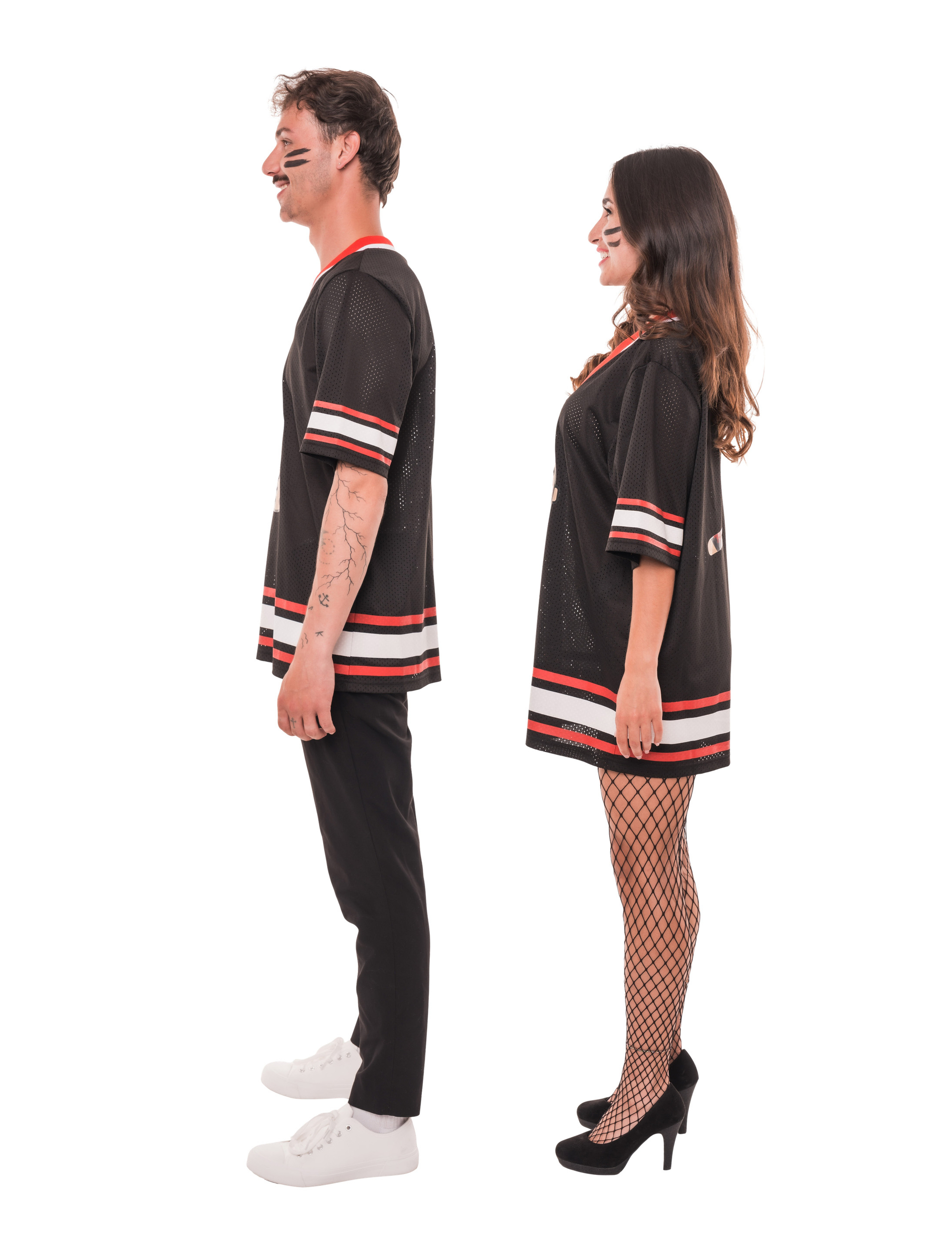 Trikot Eishockey blutig schwarz/weiß/rot XXS/XS