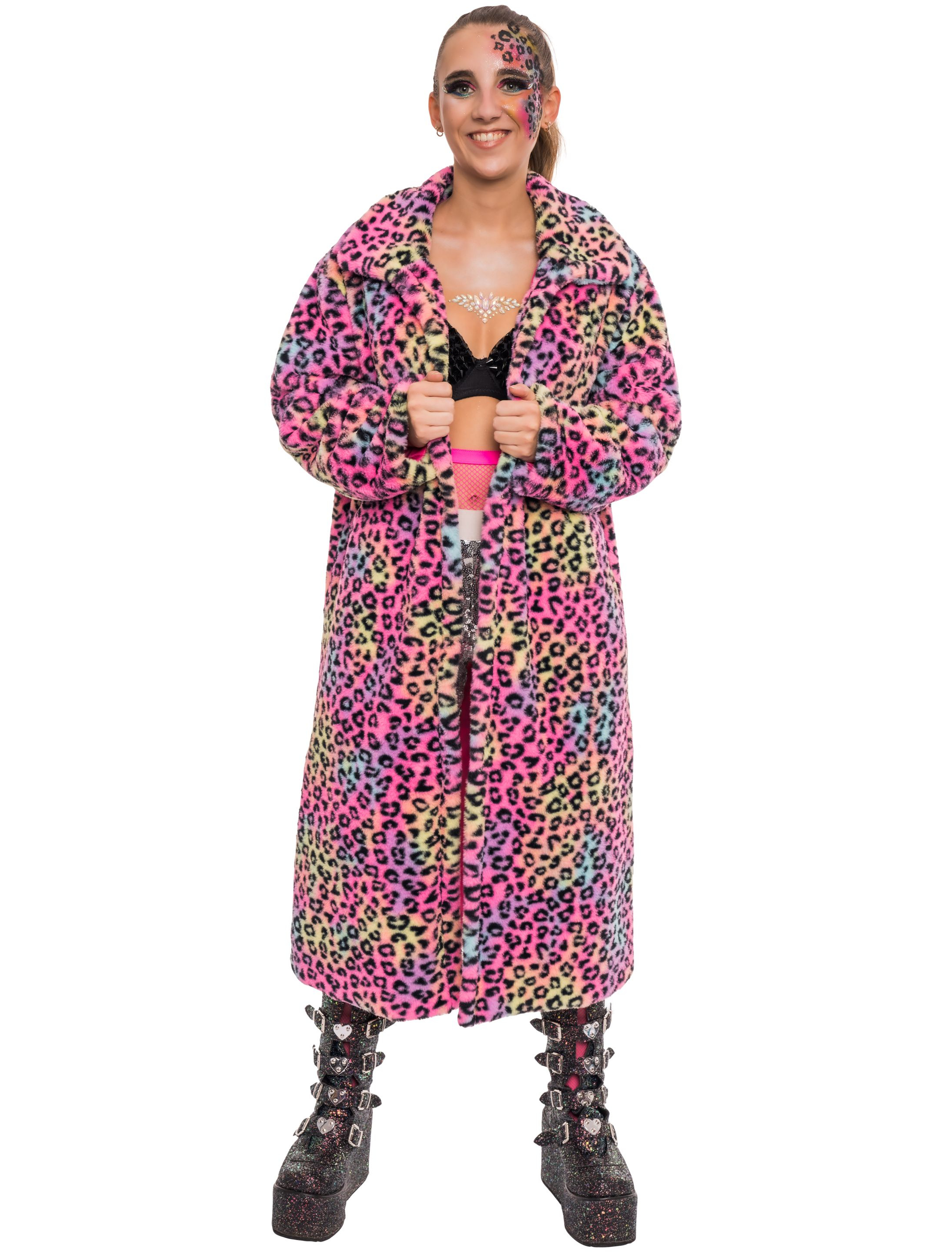 Mantel Faux-Fur bunt S/M