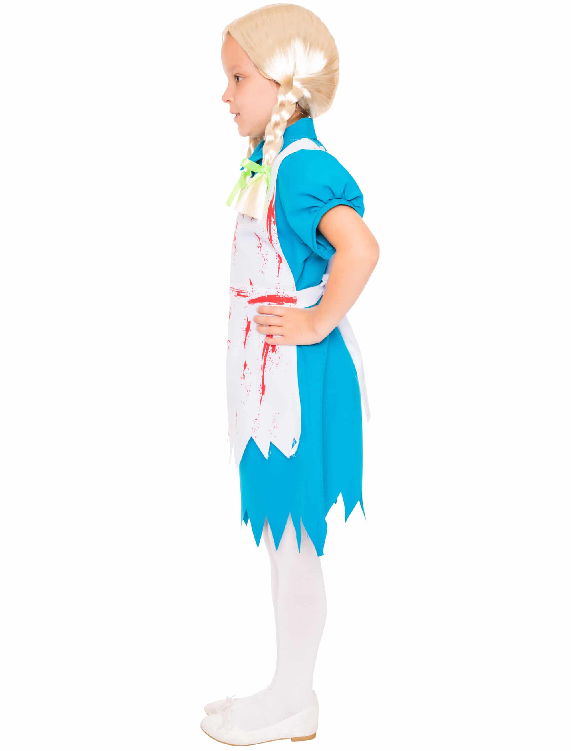 Kleid Alice Kinder mit Blut weiß/blau 164