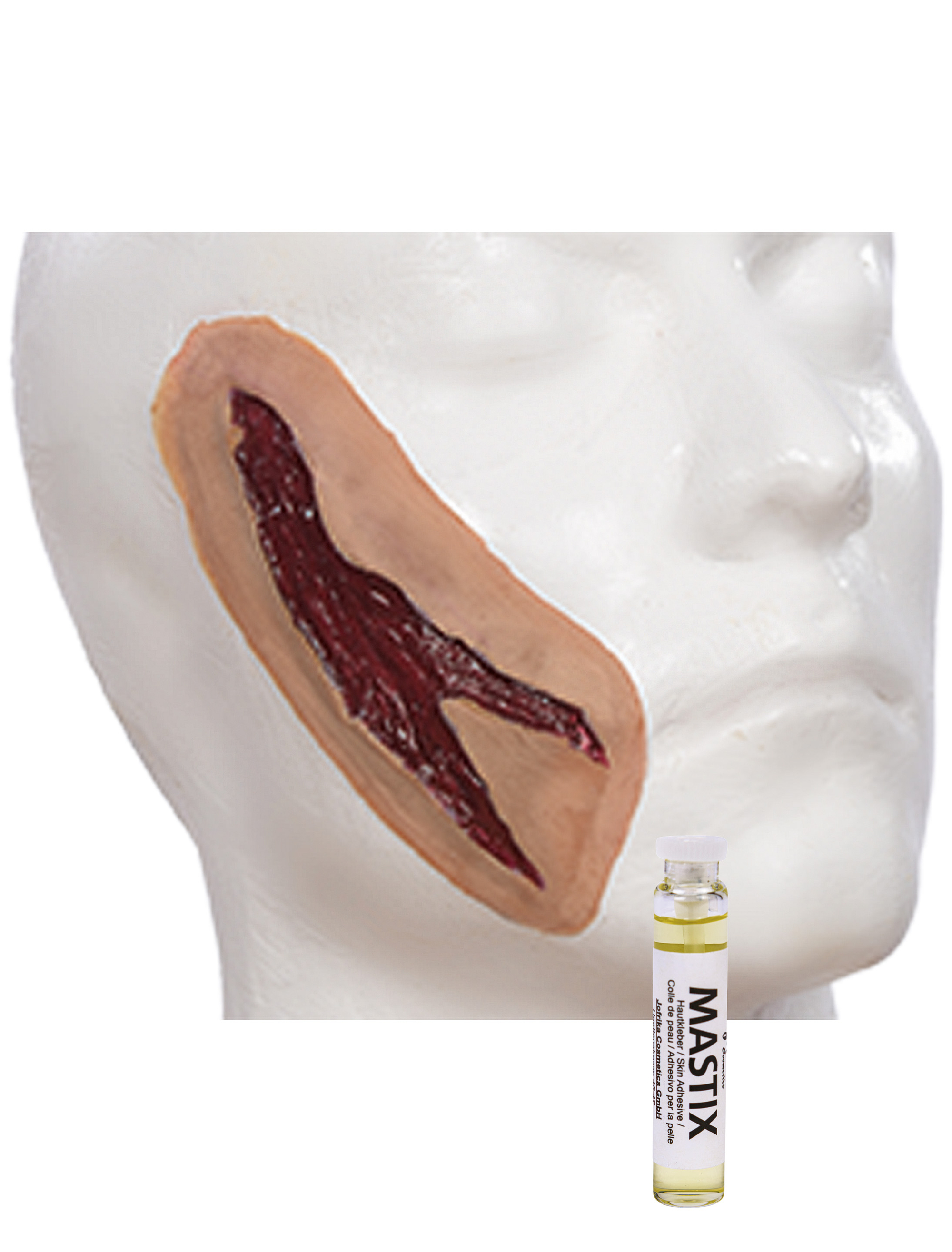 Latex Schnittwunde beige/rot