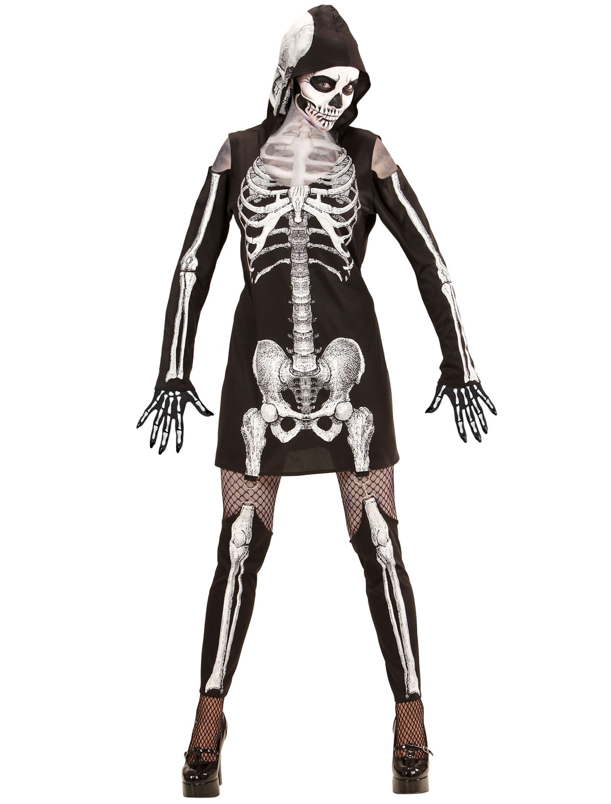 Kleid Skelettlady 2-tlg.