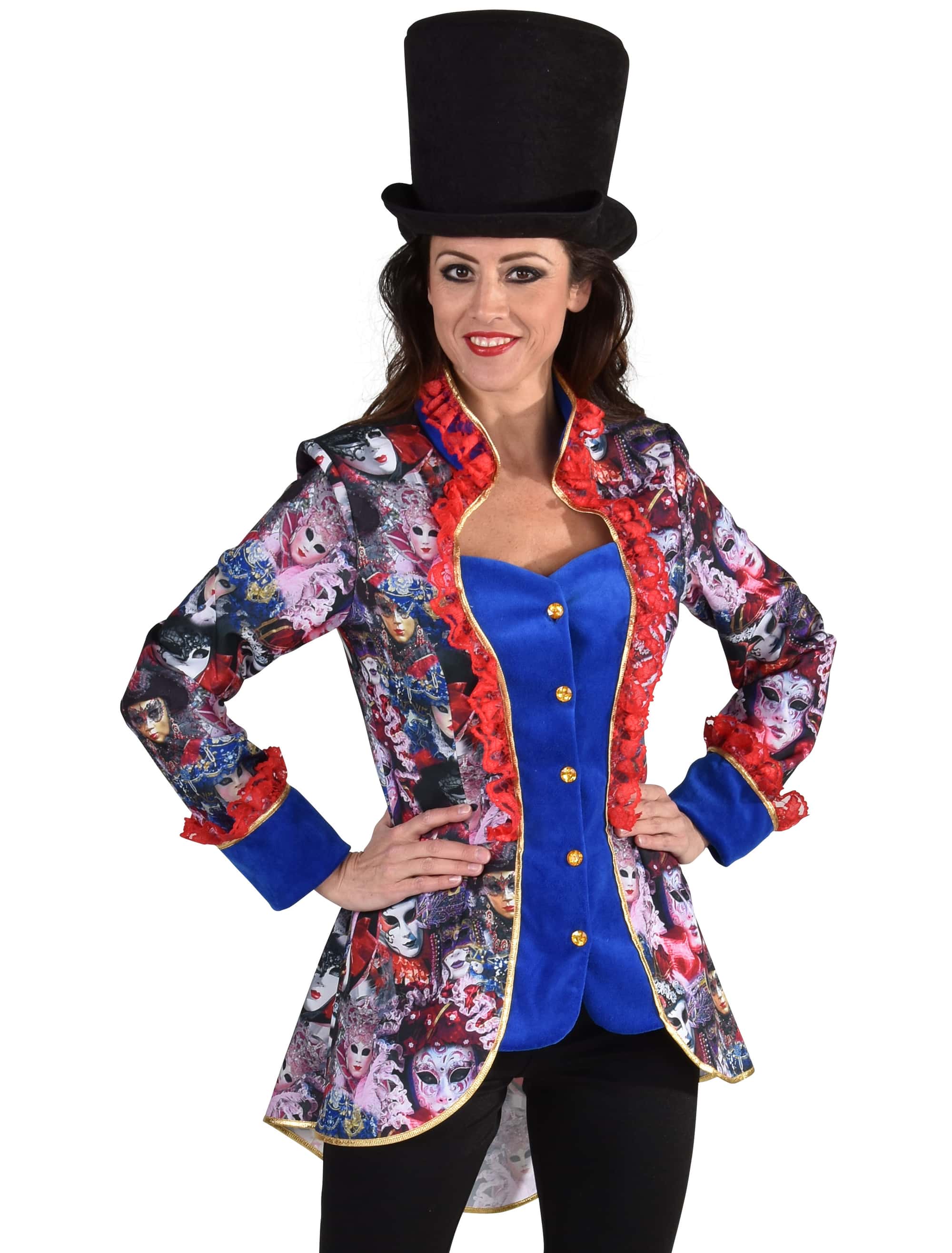 Jacke Masken Damen rot/blau M