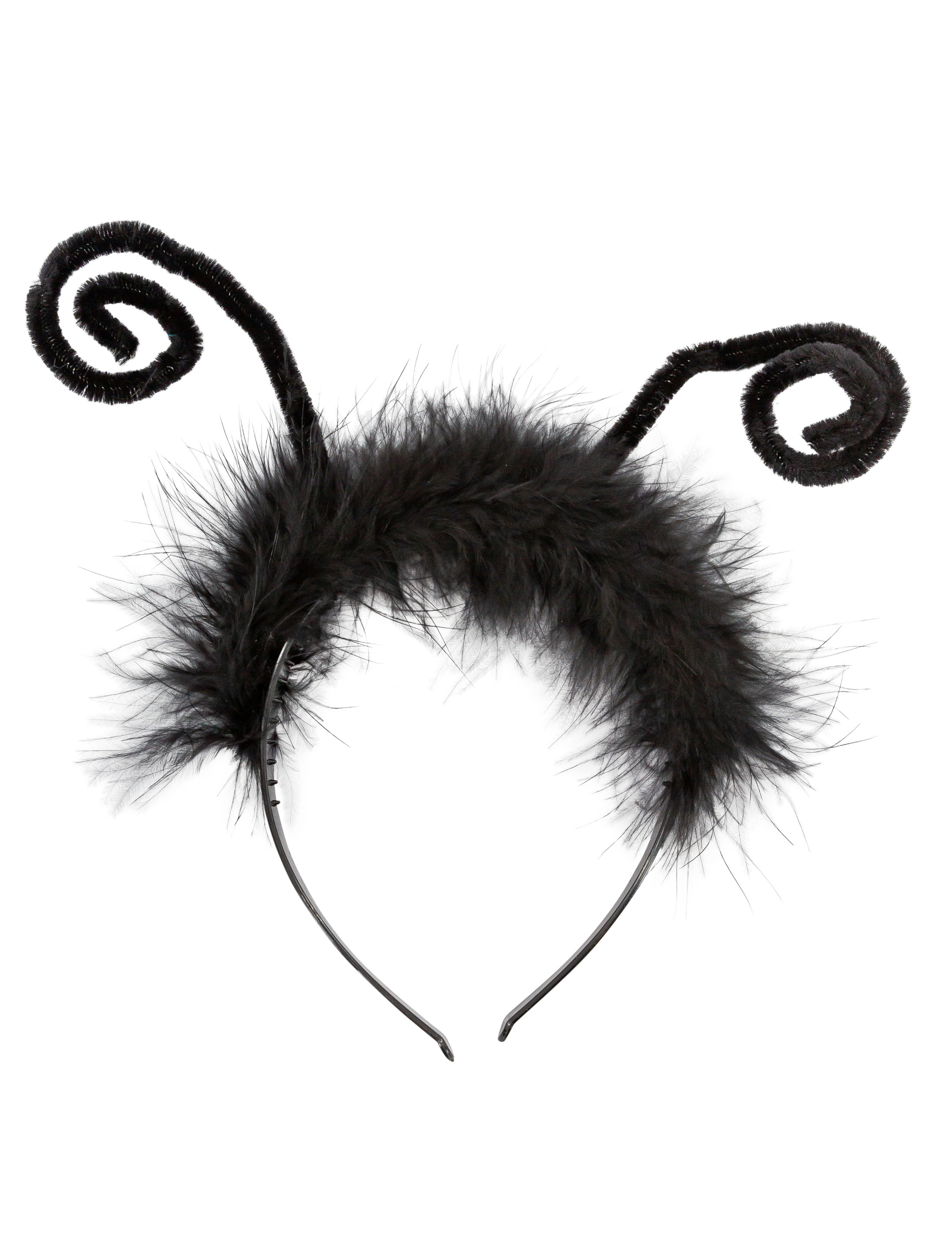 Haarreif Schmetterling mit Federn schwarz