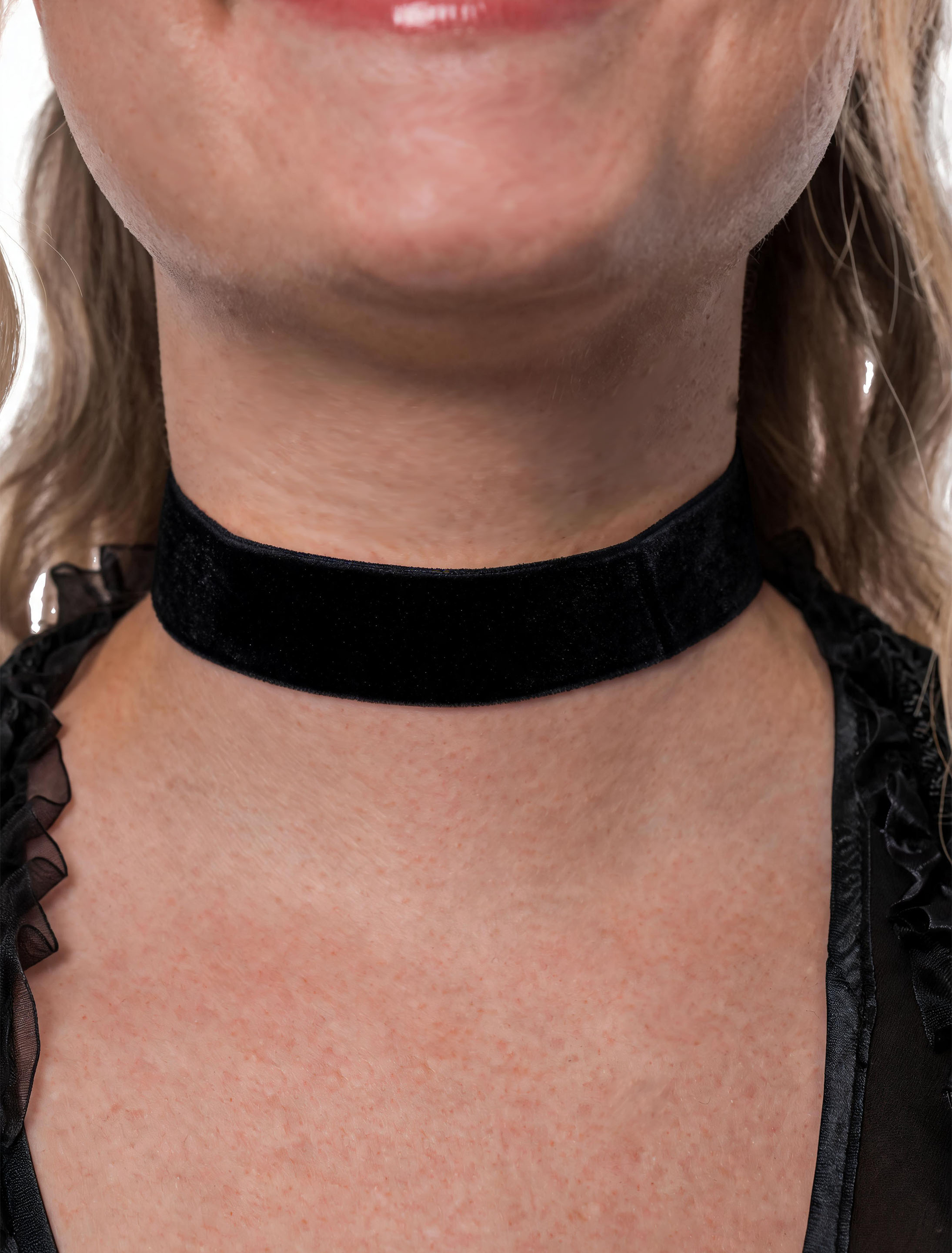 Halskette Choker Samt Damen schwarz