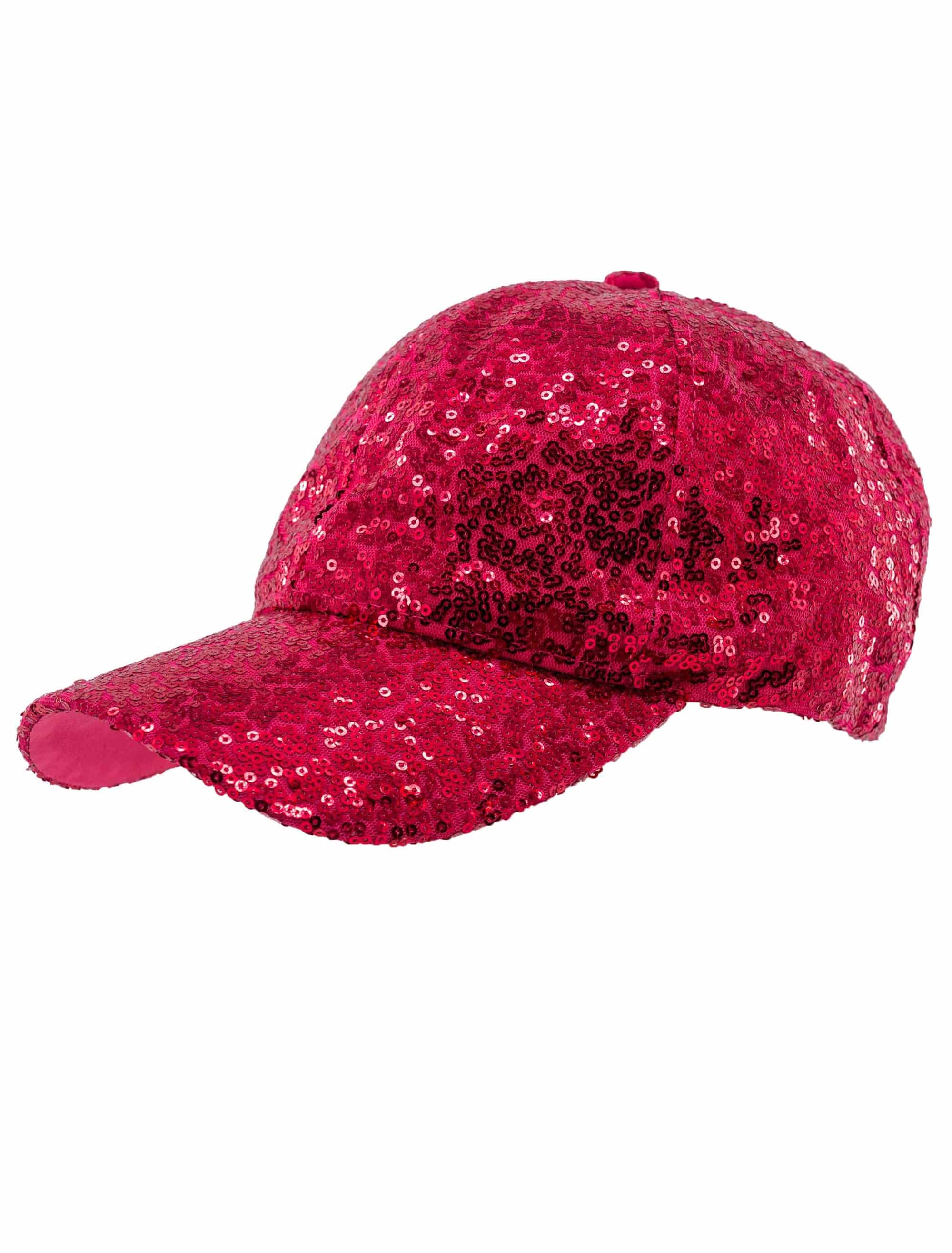 Baseballcap mit Pailletten pink