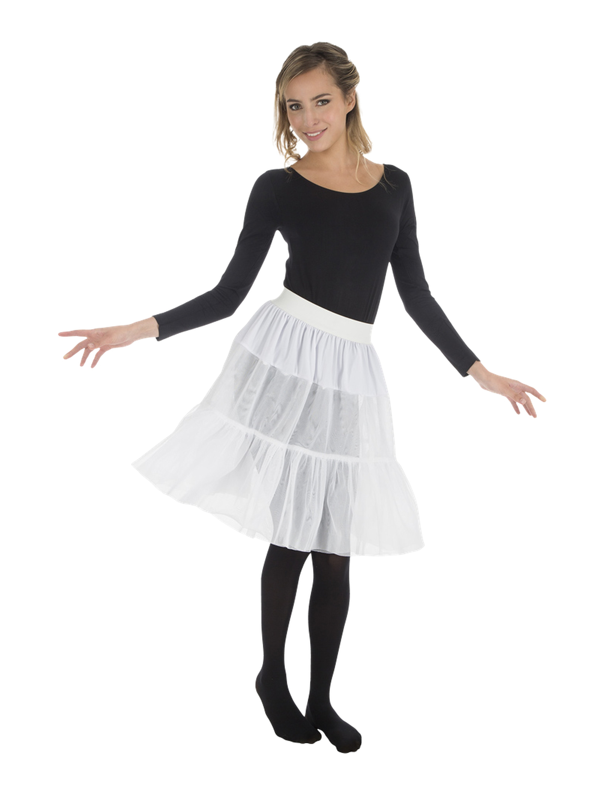 Petticoat lang Damen weiß L/XL