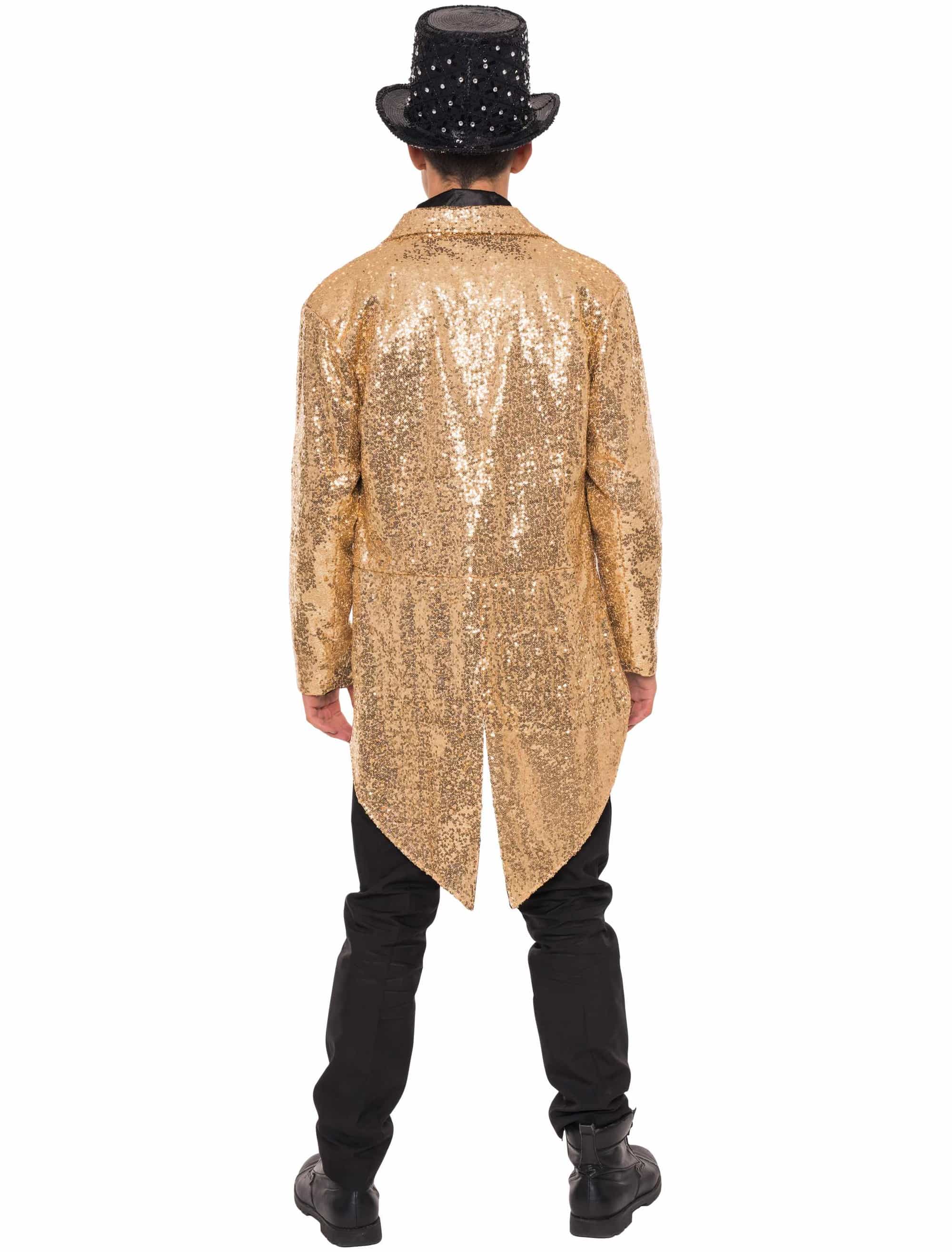 Frack Pailletten Herren gold M
