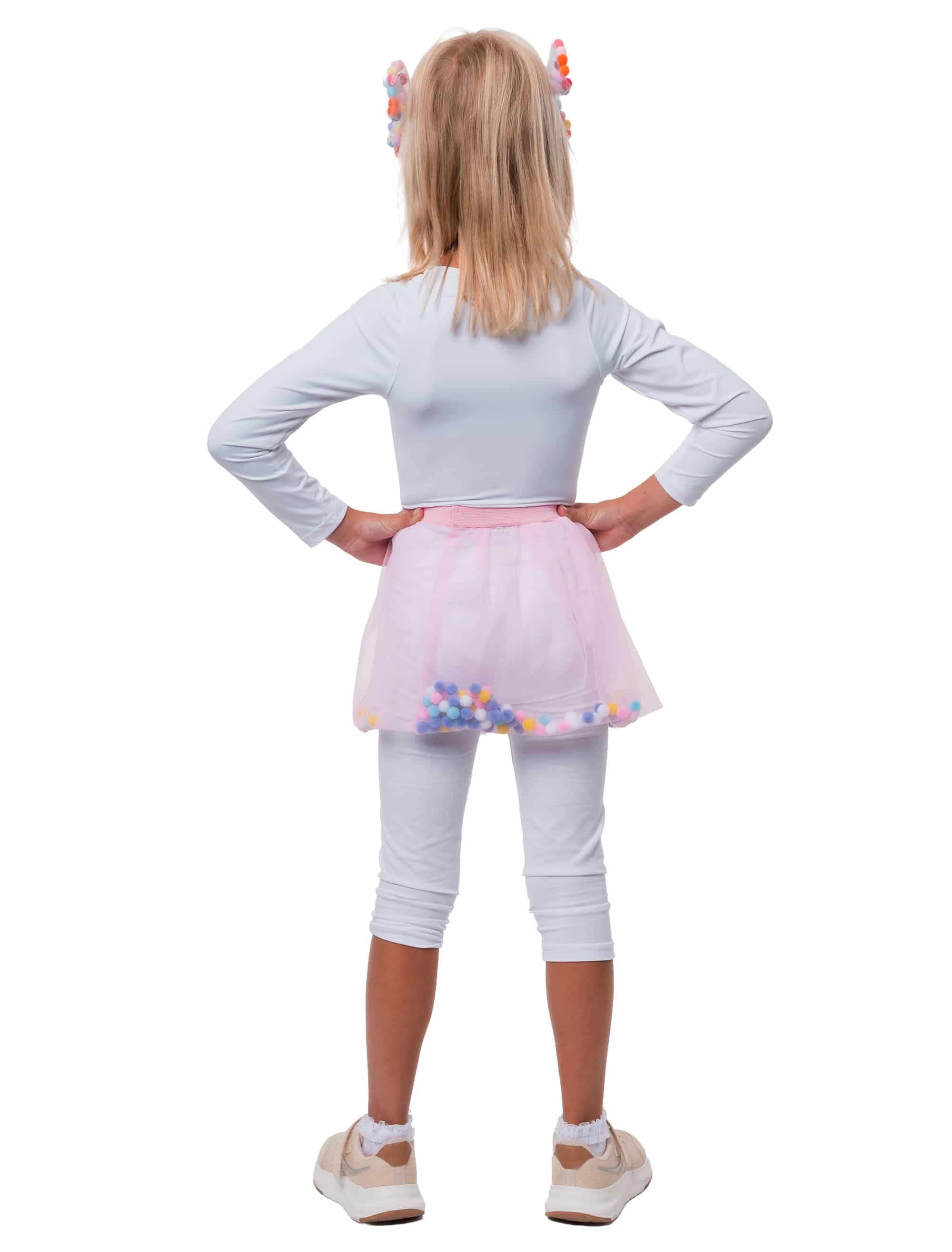 Rock mit Pompoms Kinder rosa 128/140