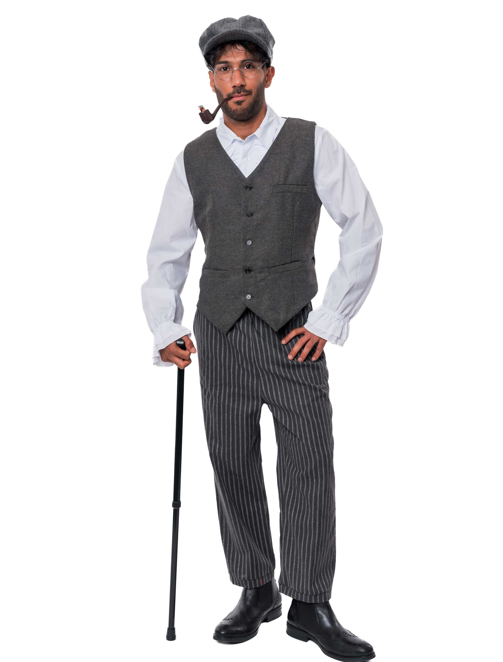 Weste 20er Jahre Gangster Herren grau XL/2XL