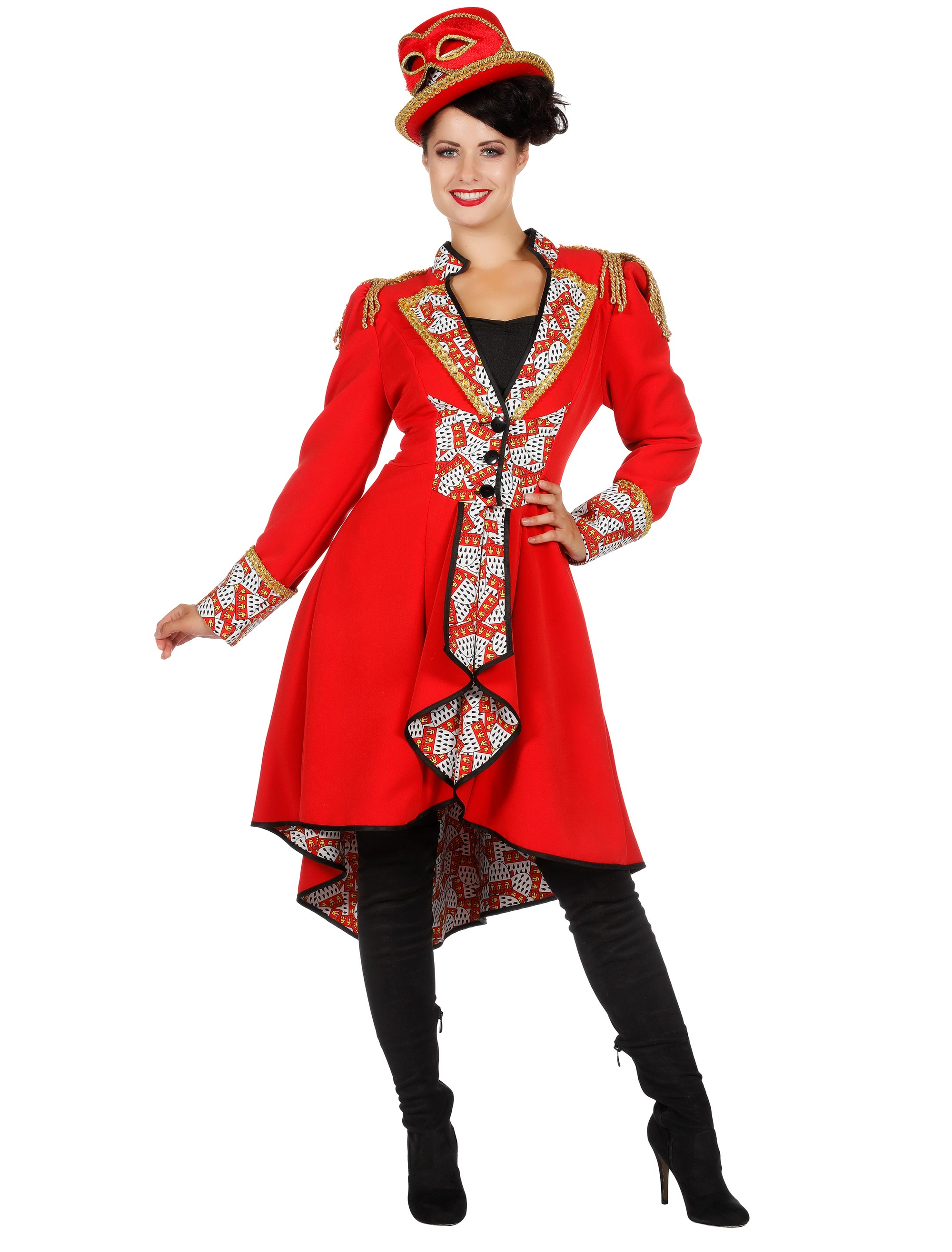 Jacke Köln Damen rot/weiß 46