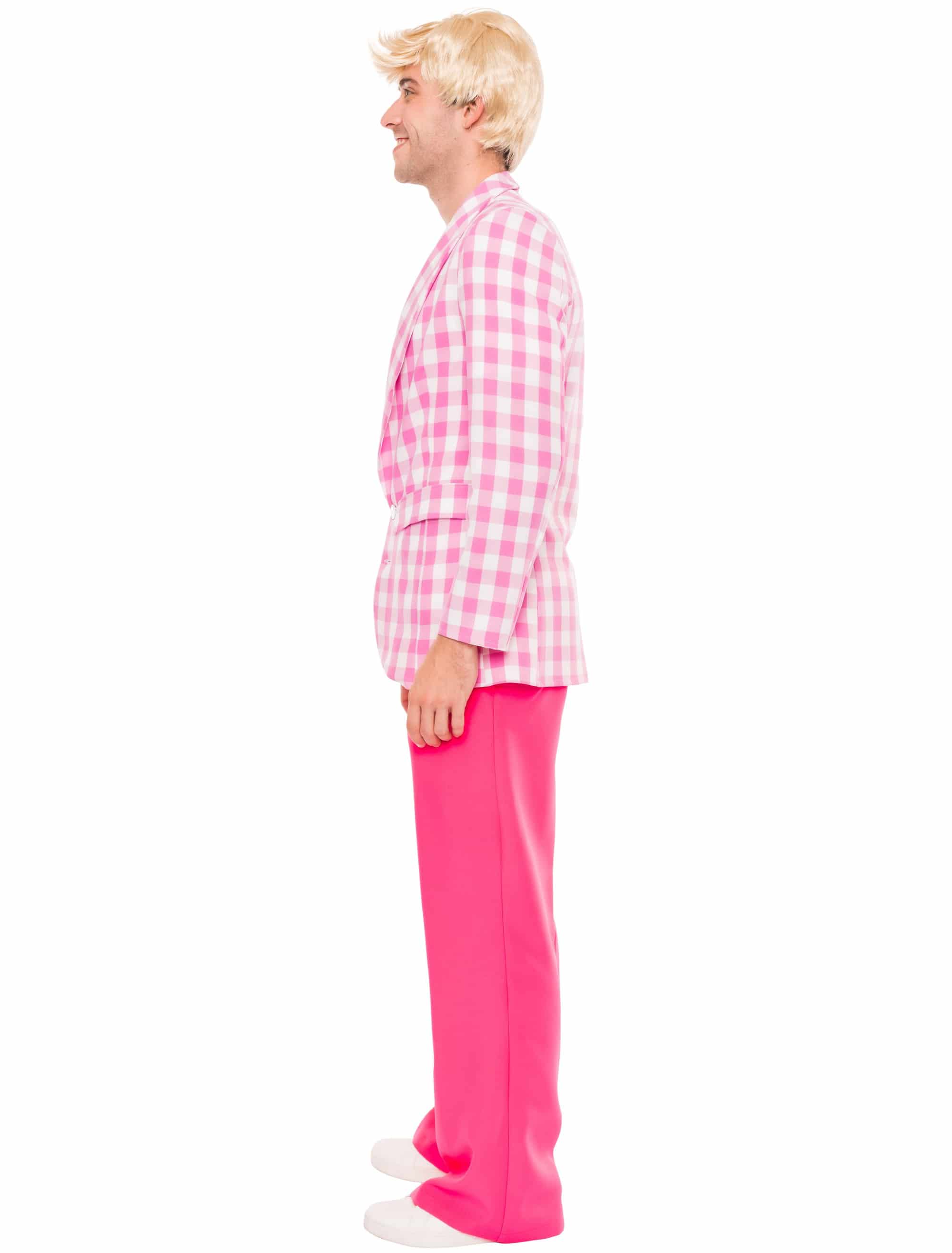 Jakett kariert Herren rosa/weiß L/XL