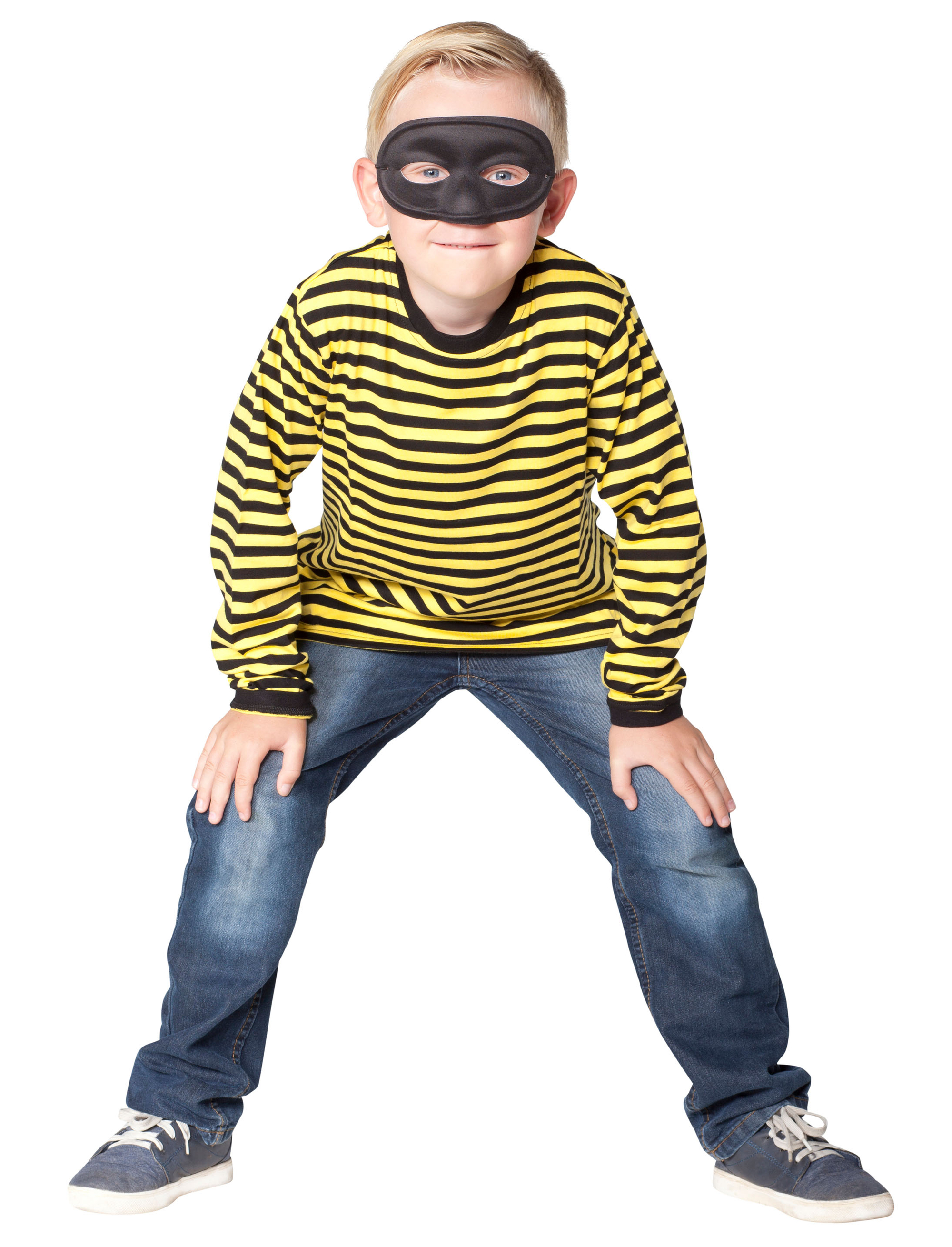 Ringelpulli langarm Kinder schwarz/gelb 98-104