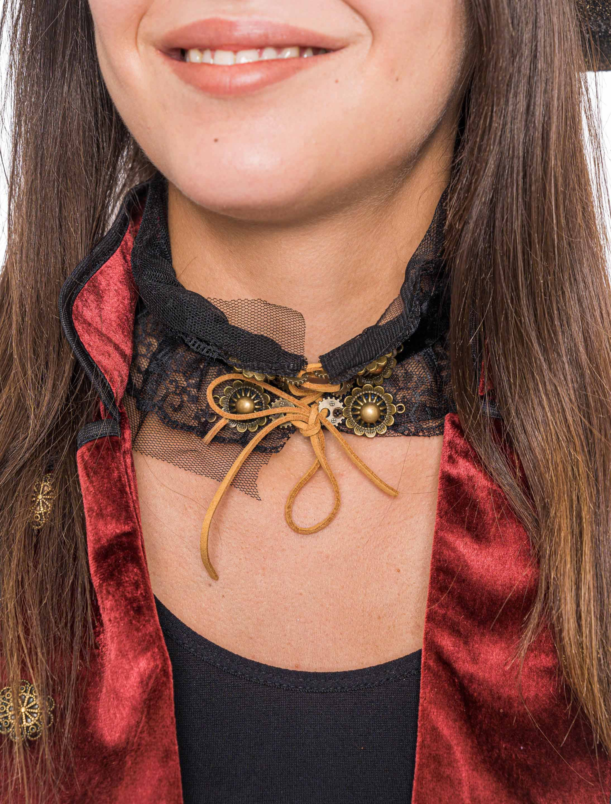 Halsband Steampunk mit Zahnrädern