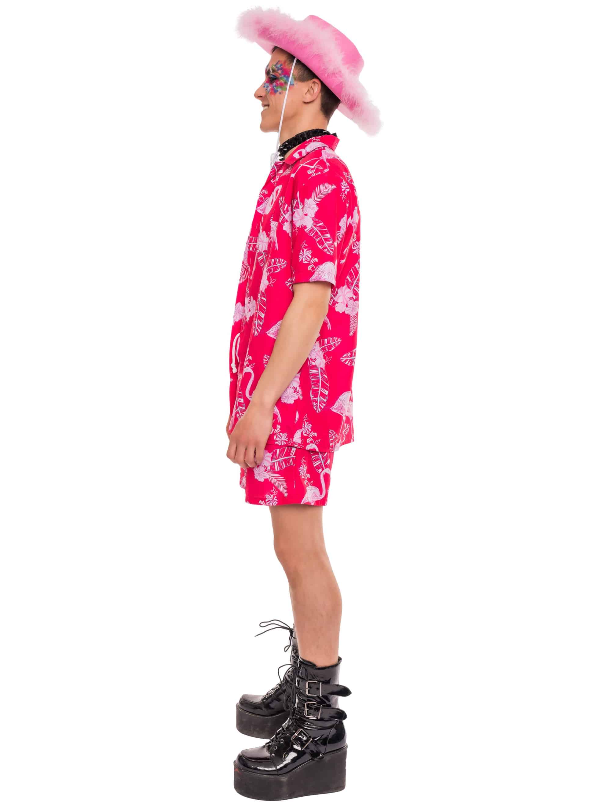 Set Hawaii 2-tlg. Print Herren rot 4XL