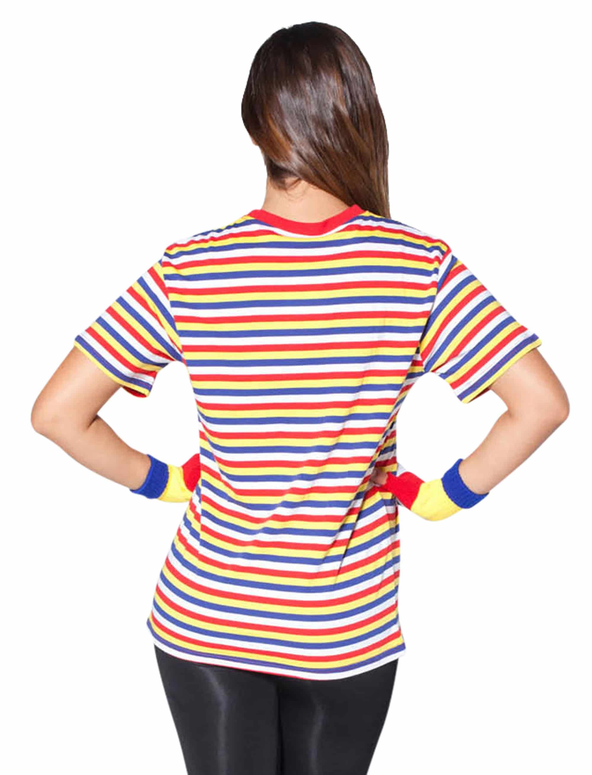 Ringelpulli kurzarm Unisex rot/weiß/blau/gelb XS