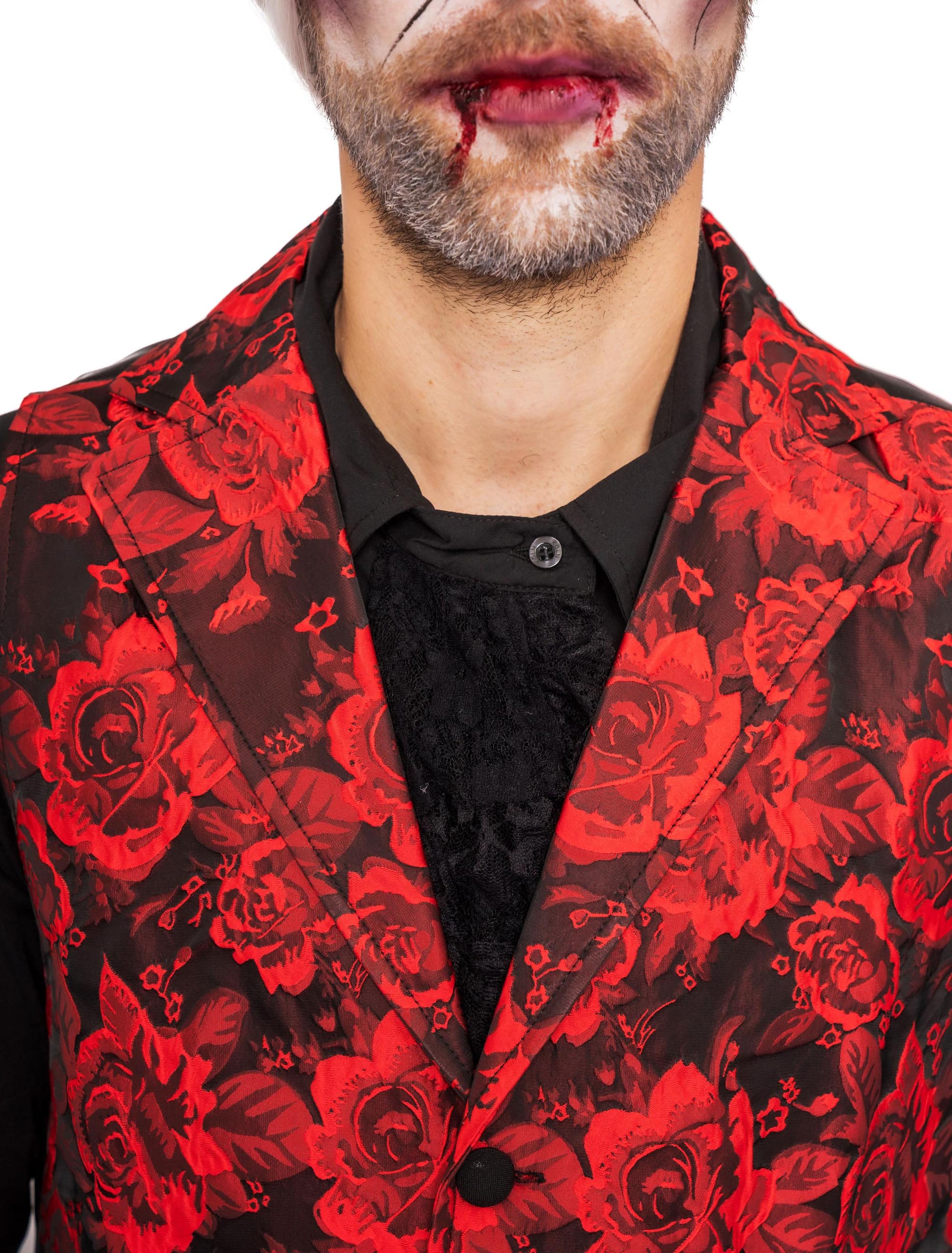 Weste mit Rosen Herren rot XL