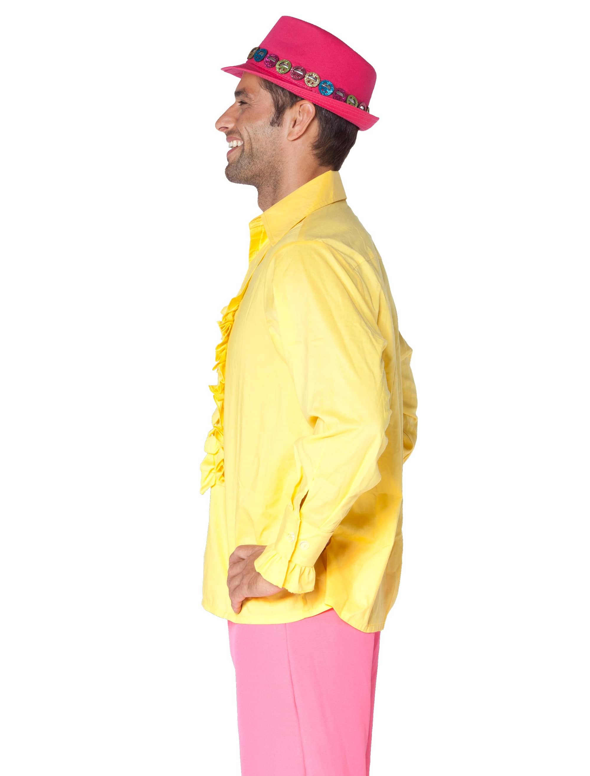 Rüschenhemd Herren gelb 3XL