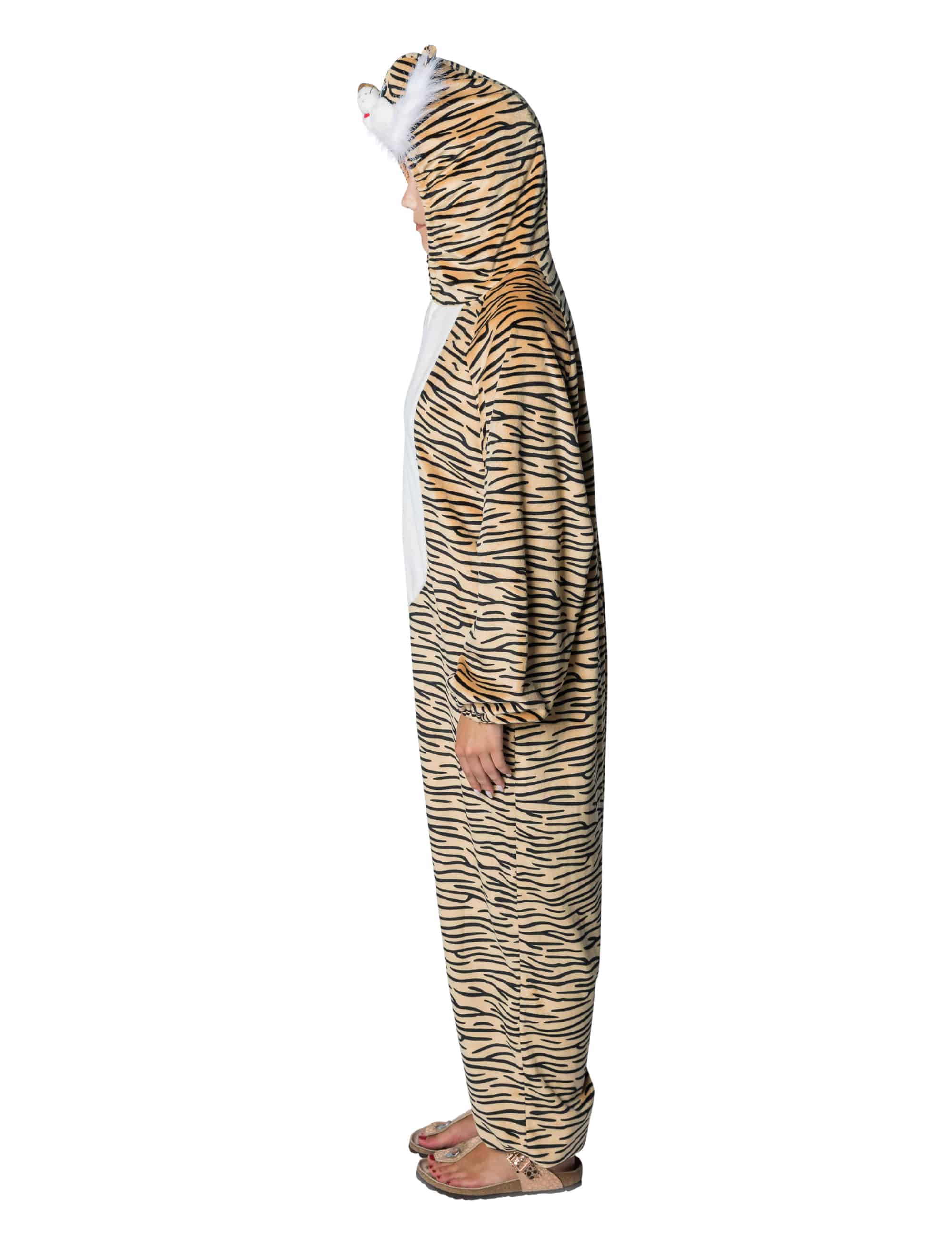 Overall Plüsch Tiger Damen schwarz/braun 40-42