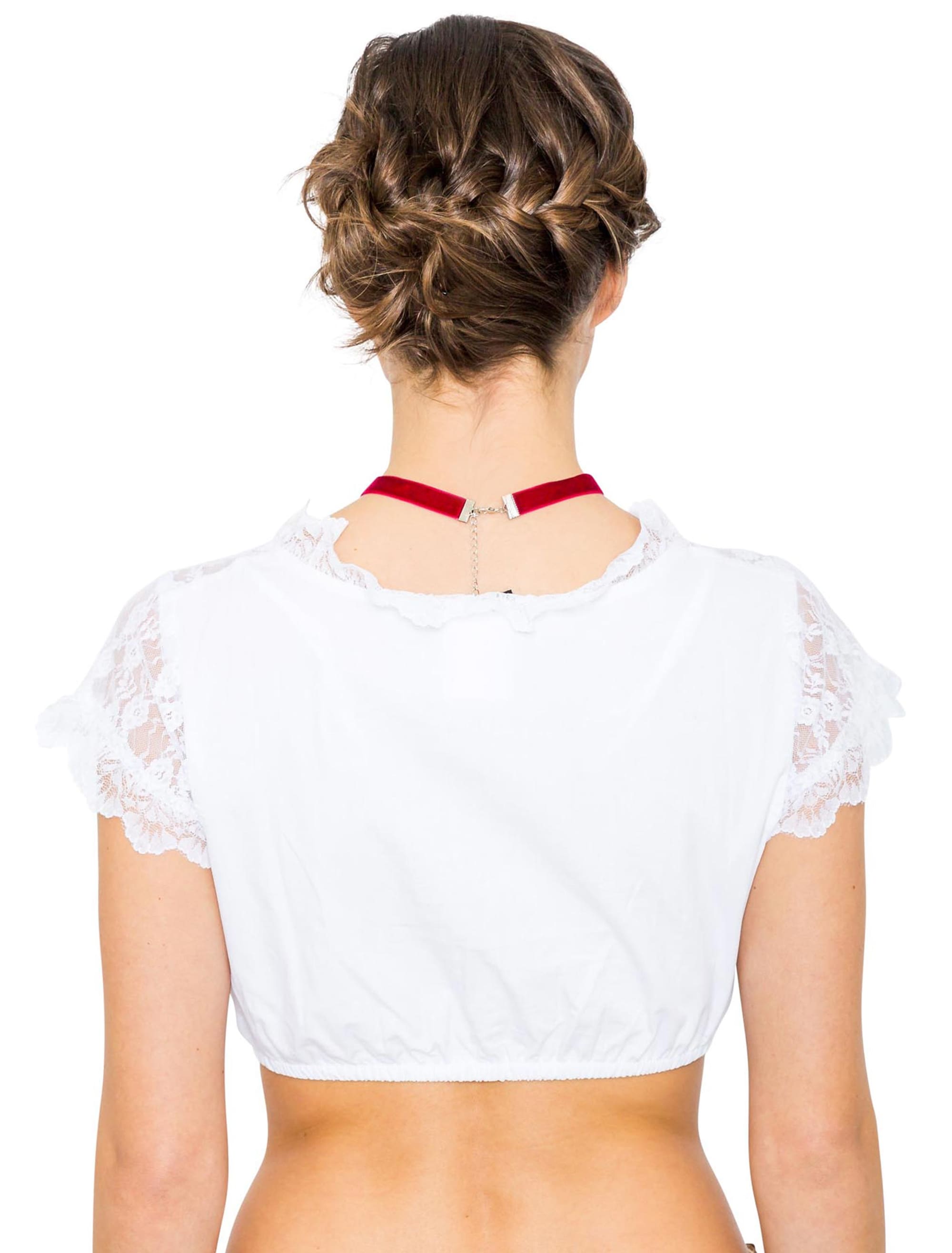 Dirndlbluse Astrid Einfarbig Damen weiß 36