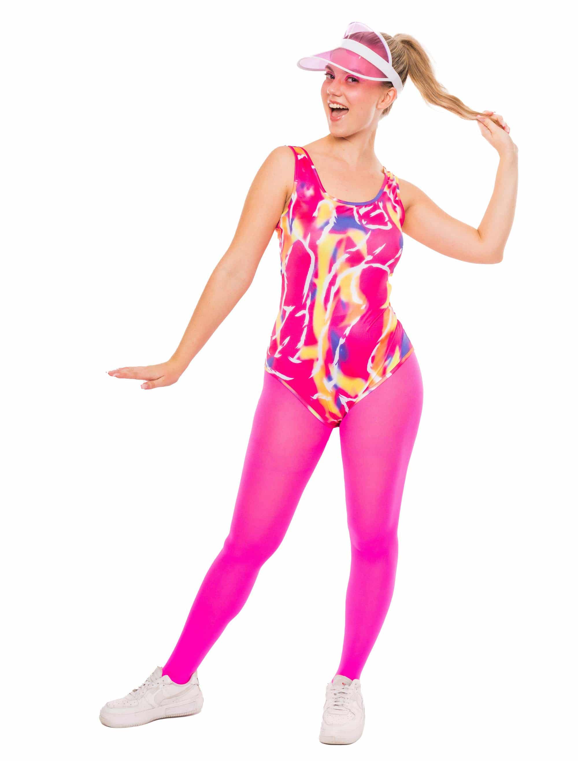 Body 80er Jahre ohne Ärmel Damen bunt L/XL