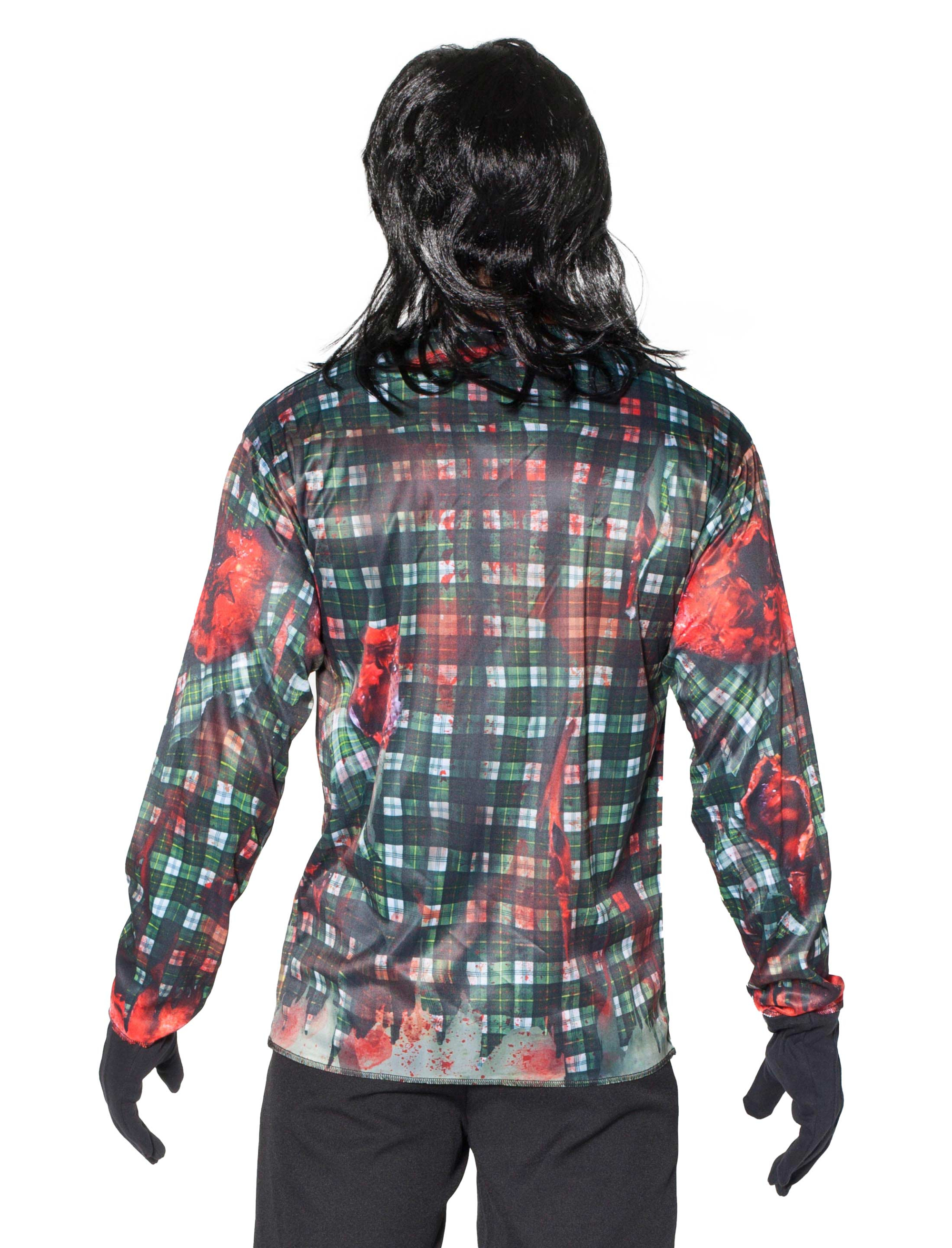 T-Shirt Zombie langarm Herren schwarz XL