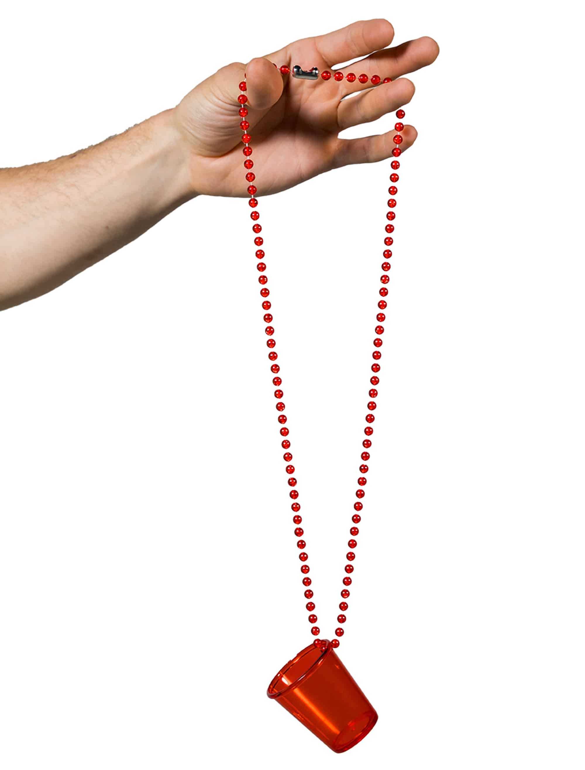 Halskette mit Shotglas rot