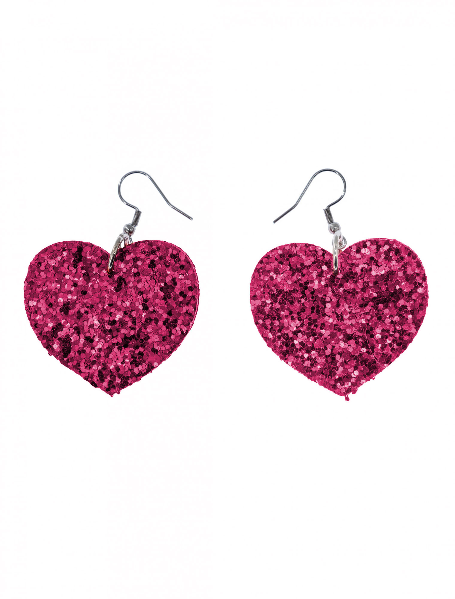Ohrringe Herz Glitzer rot