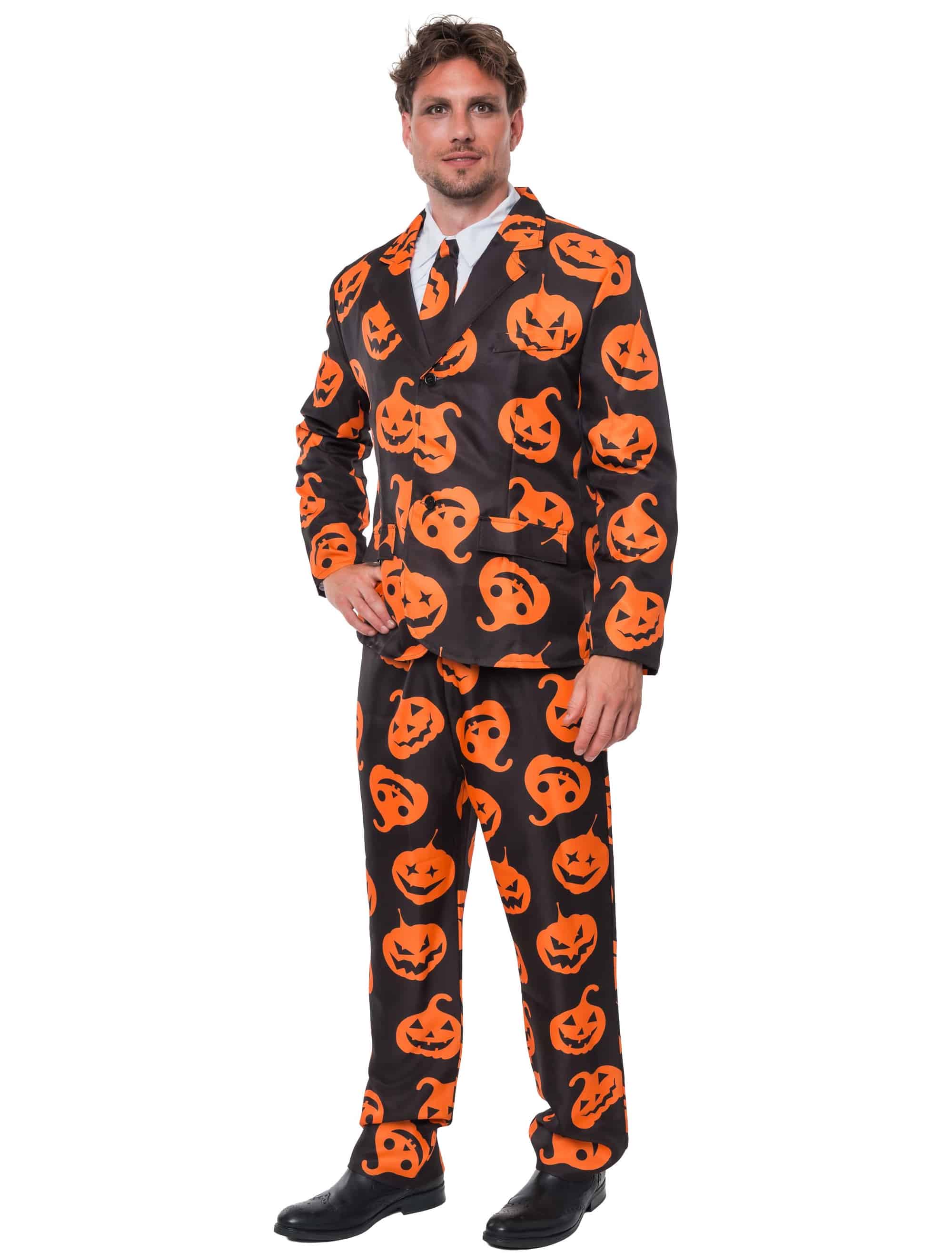 Anzug Kürbis 3-tlg. Herren orange/schwarz M/L