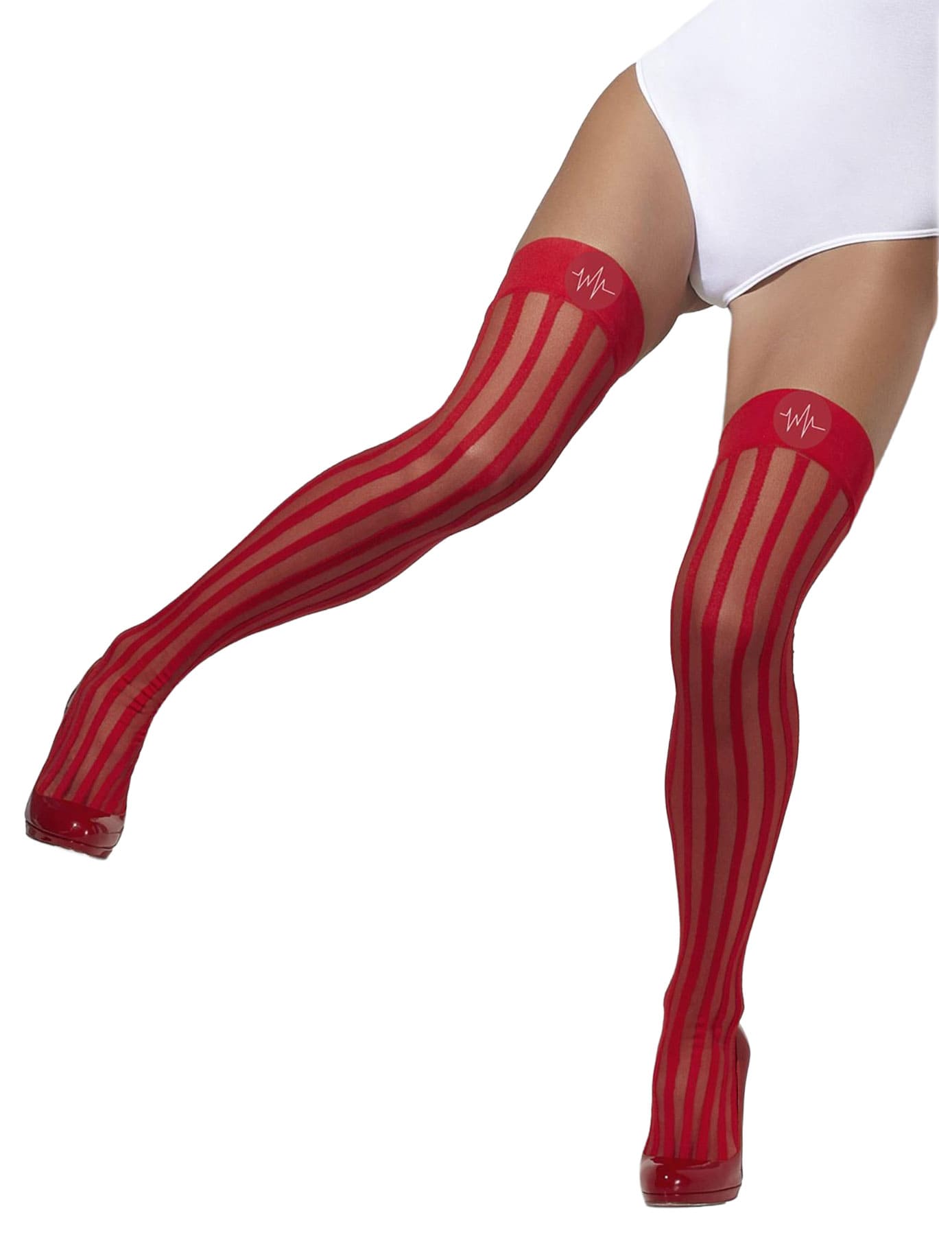 Overknee Strümpfe Krankenschwester rot one size