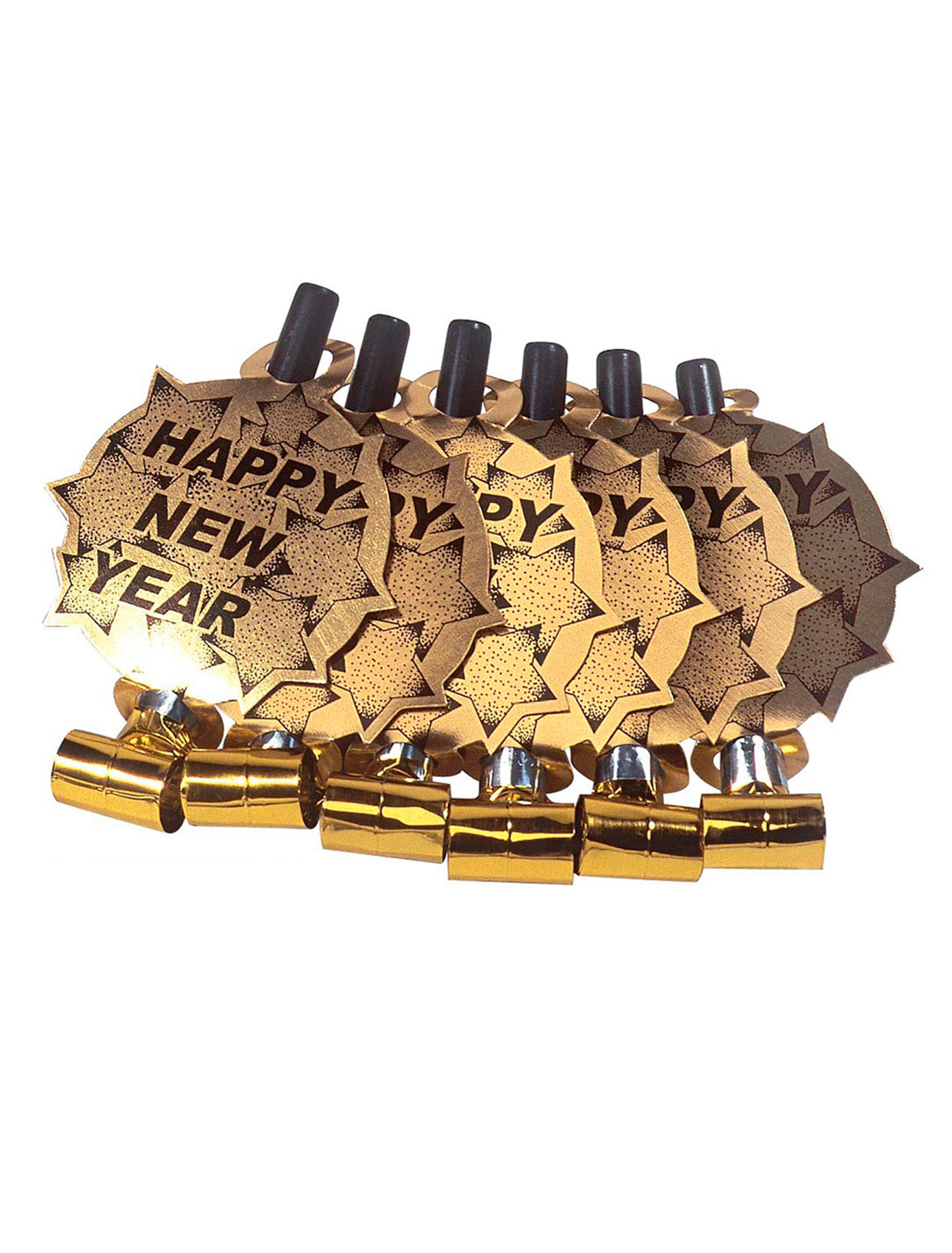 Luftrüssel Set Happy New Year gold 6 Stk.