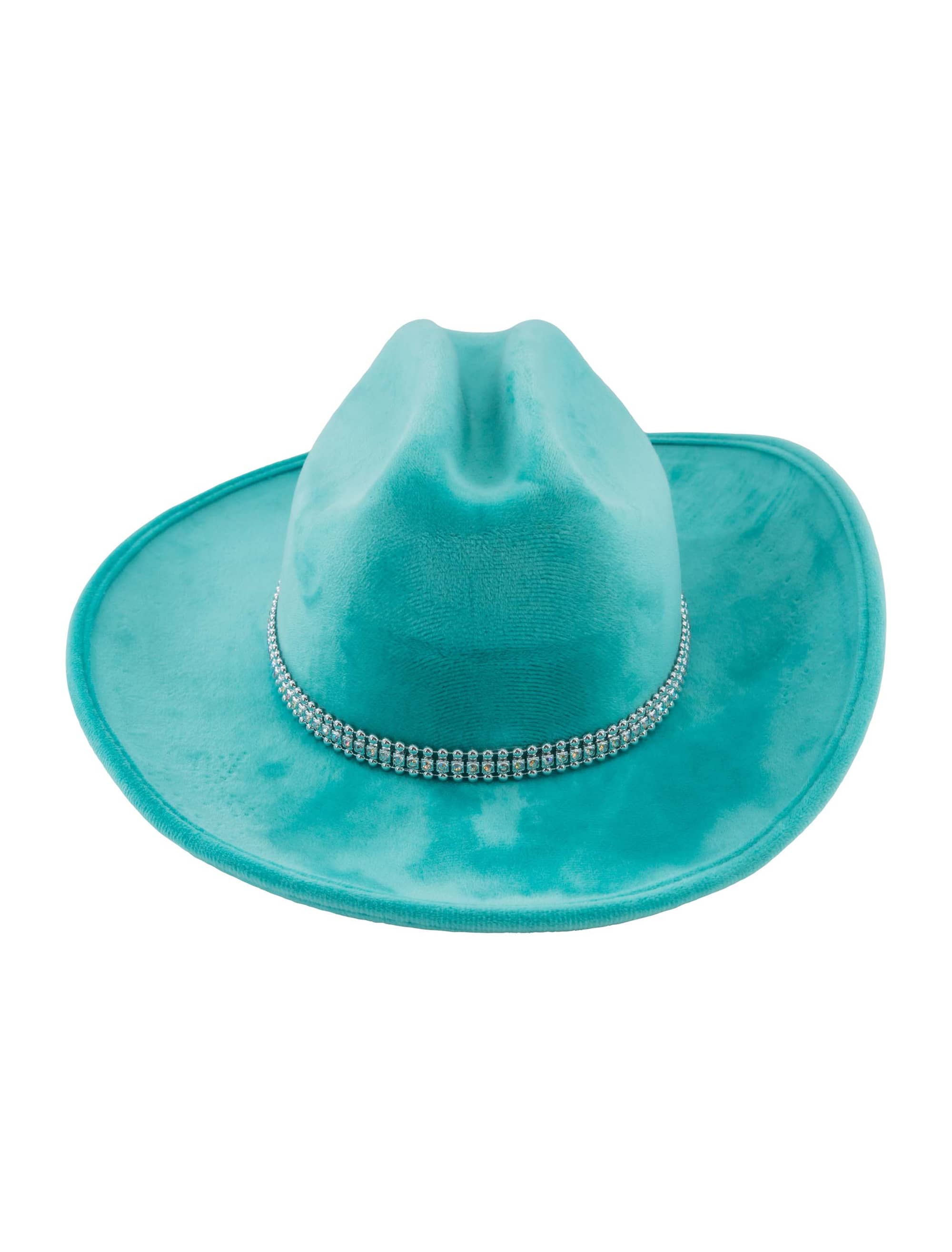 Cowboyhut mit Strassband türkis one size