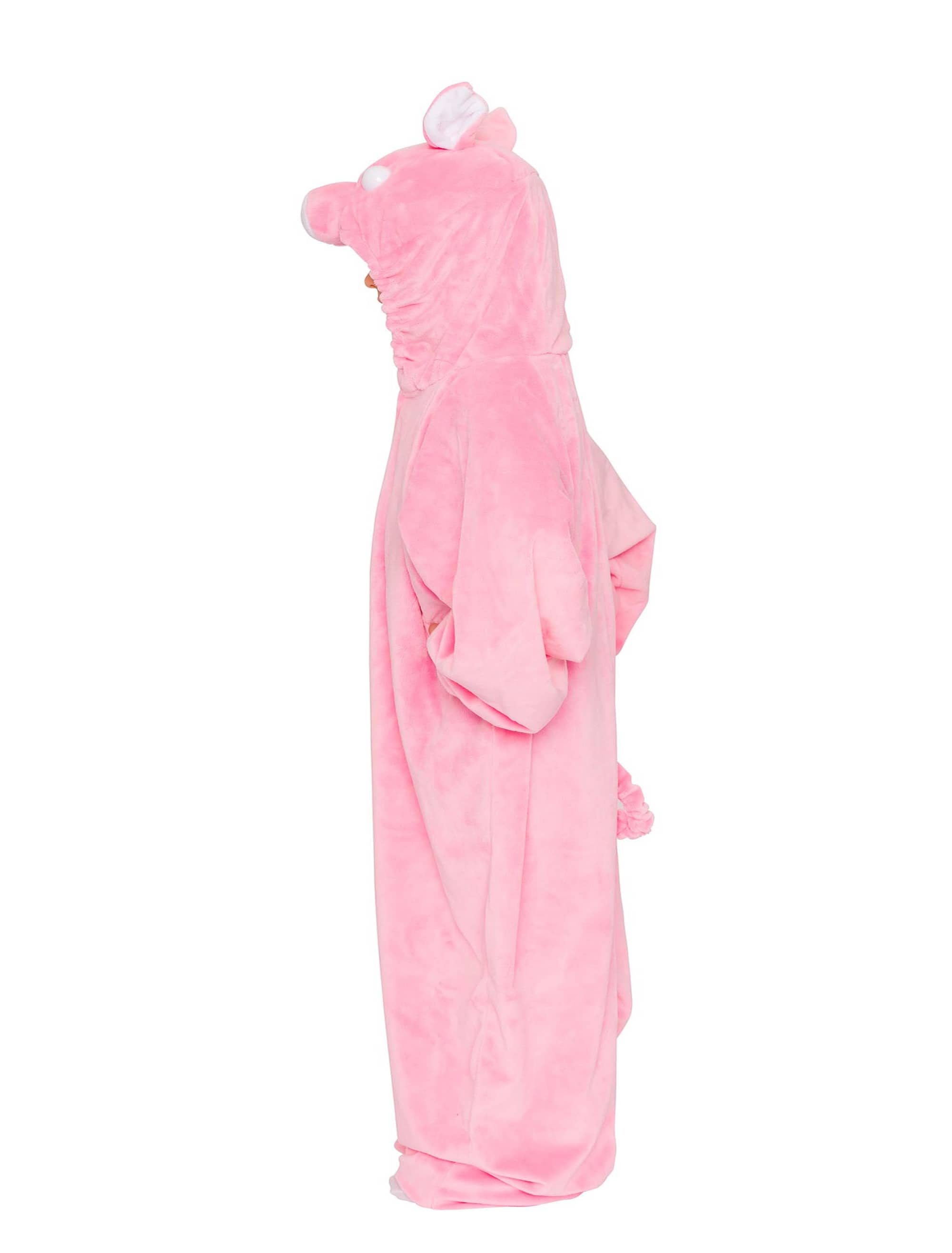 Overall Plüsch Schwein Kinder pink 140-164