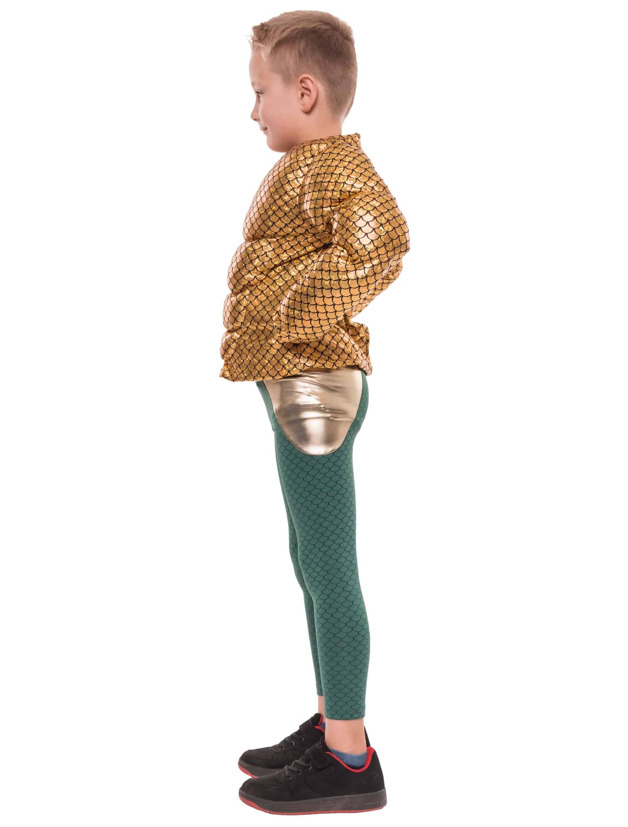 Muskelshirt Fischmuster Metallic Kinder gold one size