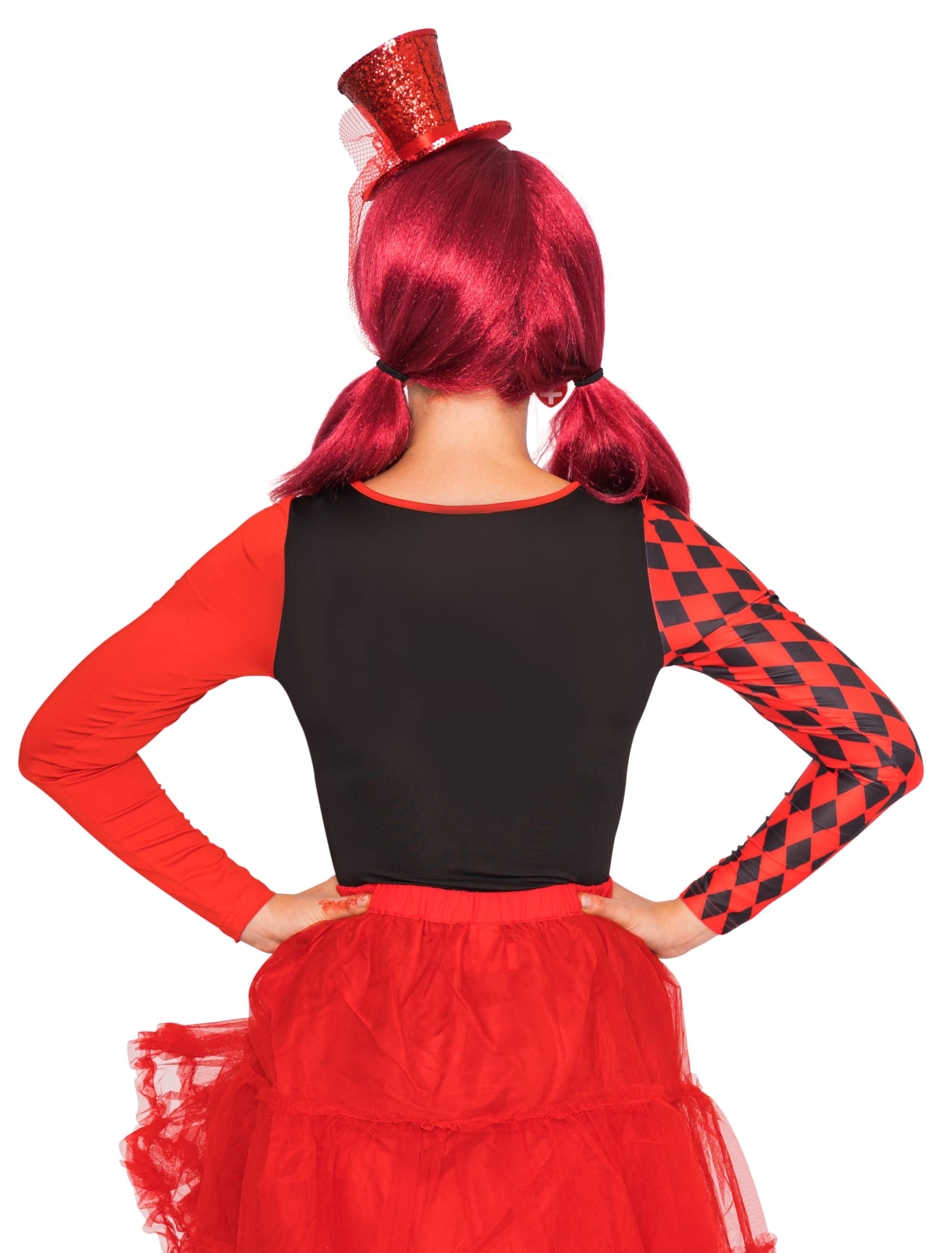Body Harlekin Damen schwarz/rot XS