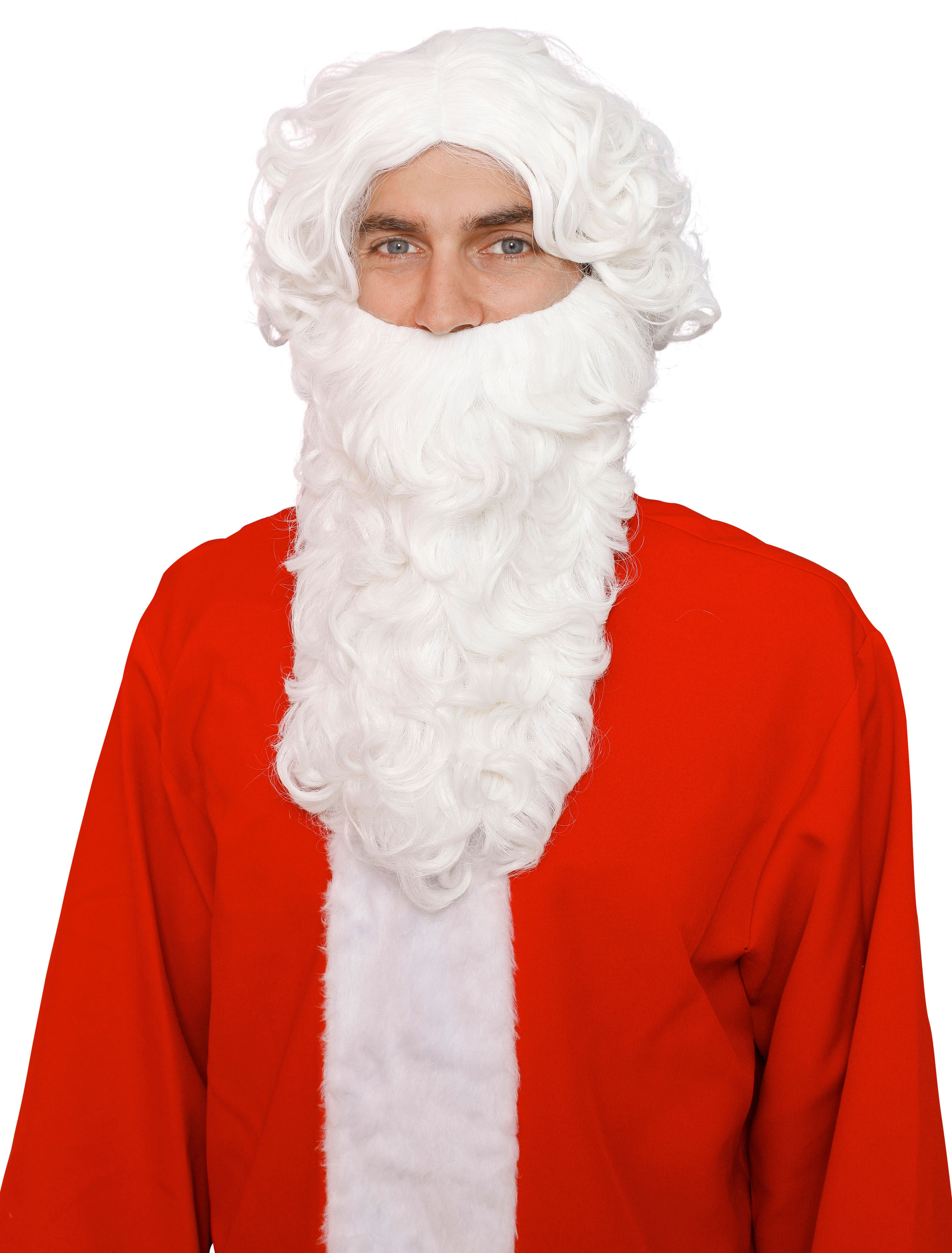 Perücke Weihnachtsmann mit Bart weiß