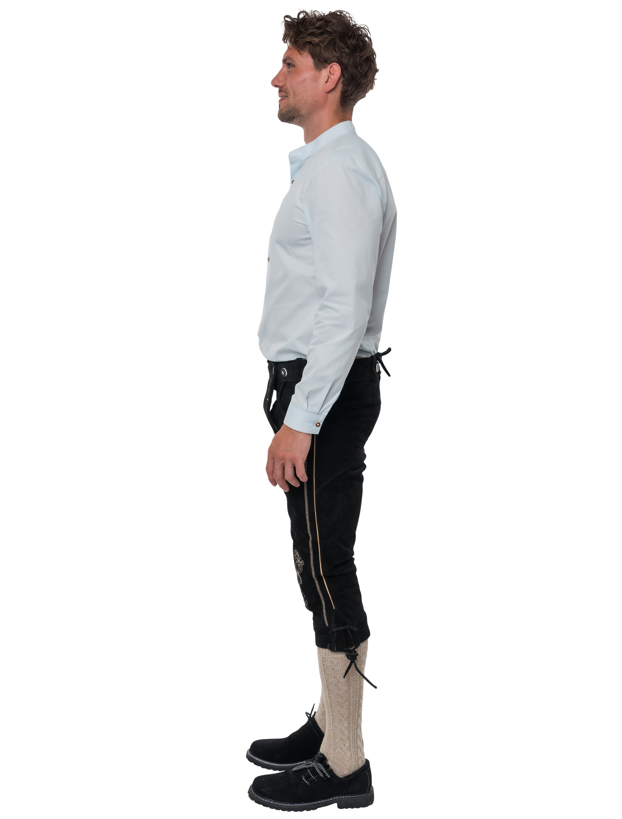 Lederhose Josef 3/4 lang Herren schwarz L