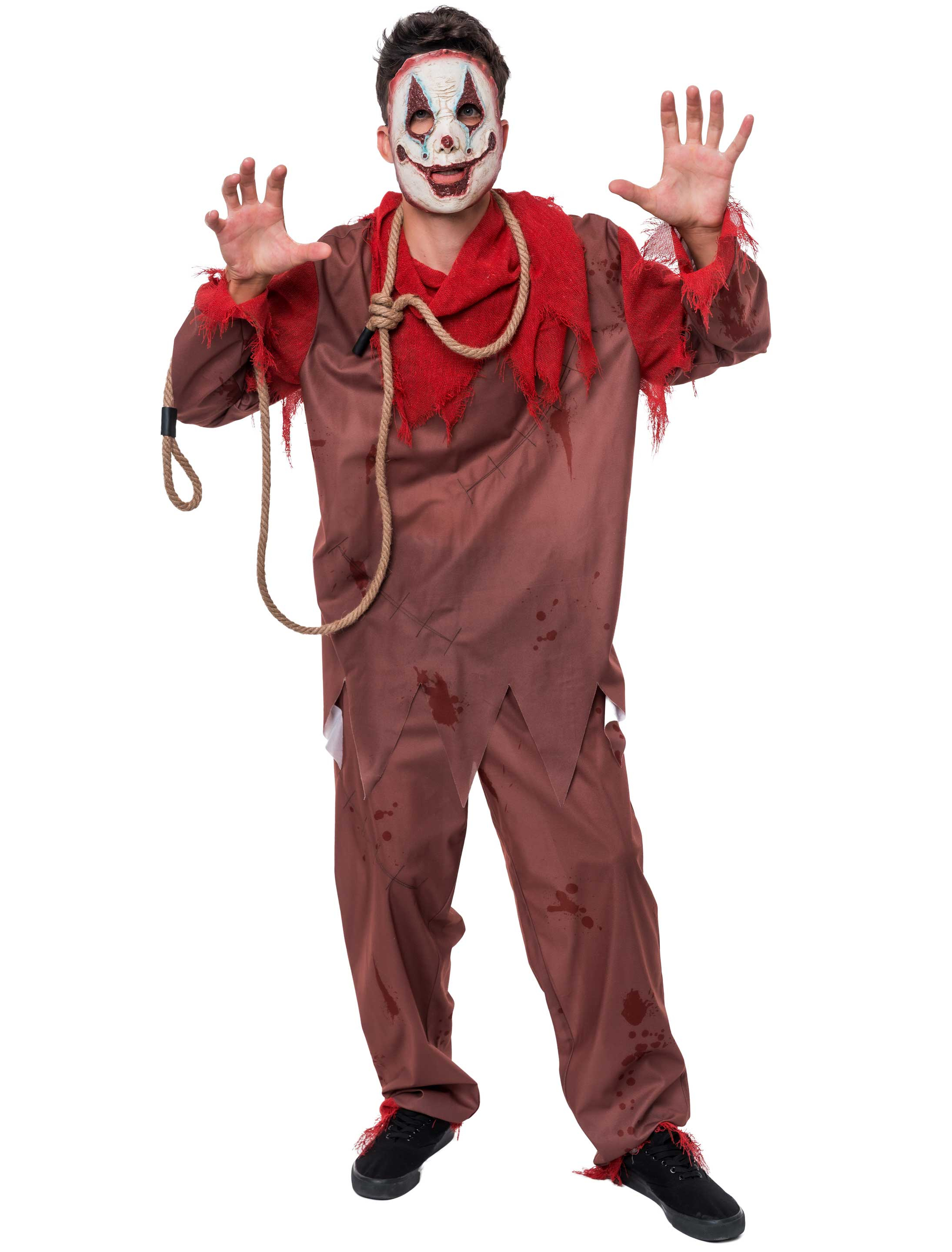 Vogelscheuche 2-tlg. Herren braun/rot S/M