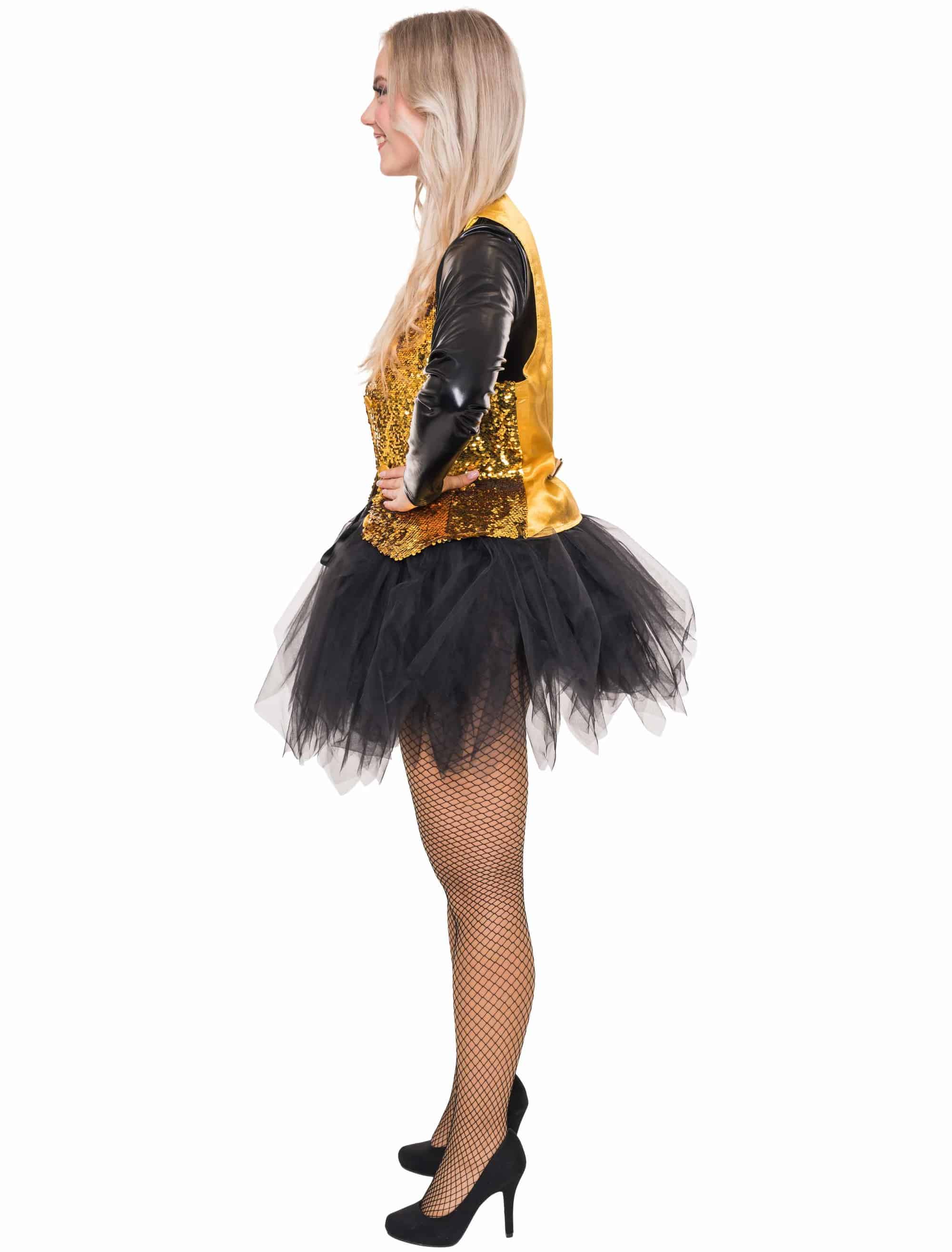 Paillettenweste Damen gold 2XL/3XL