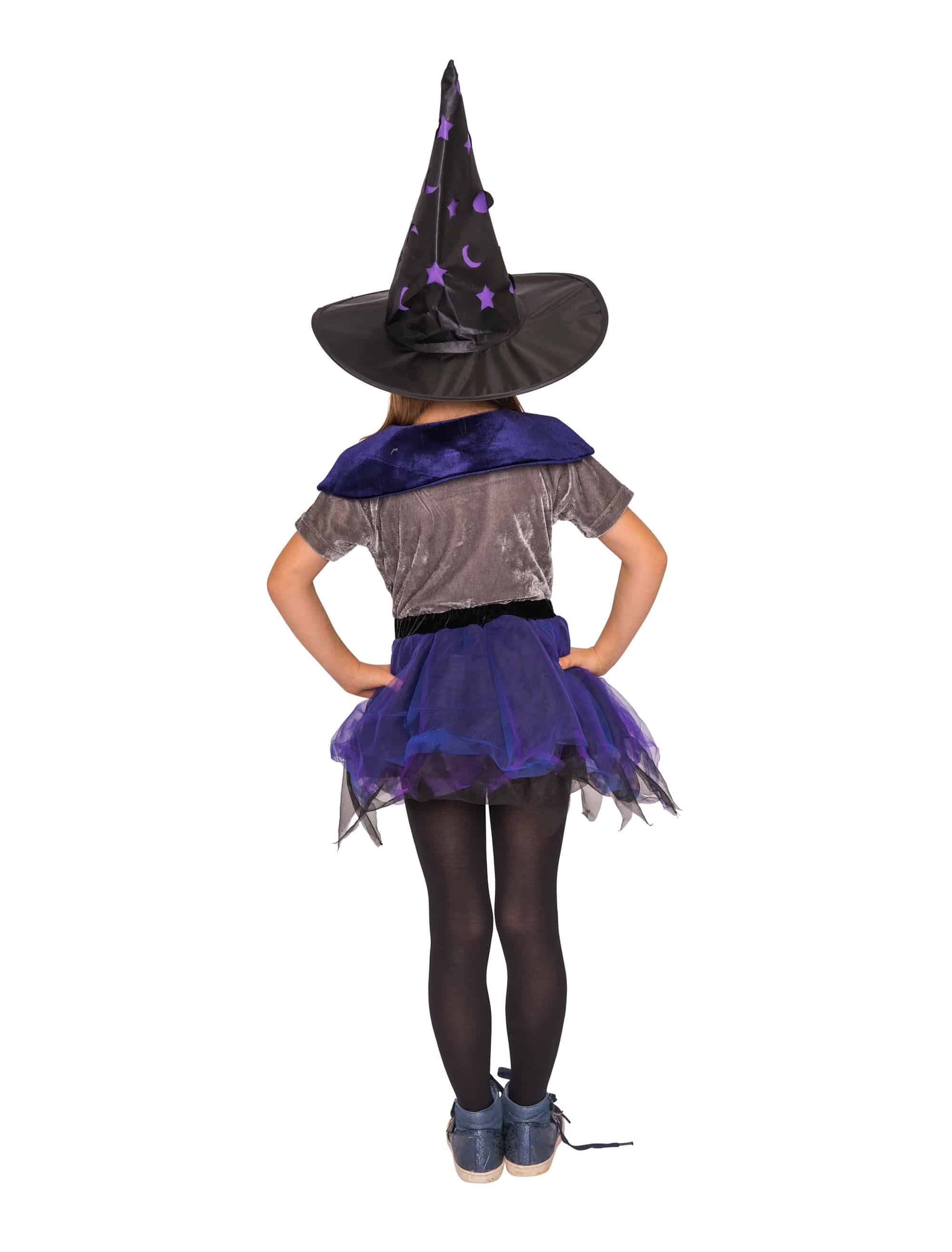 Kleid Hexe Kinder schwarz/blau 98-104